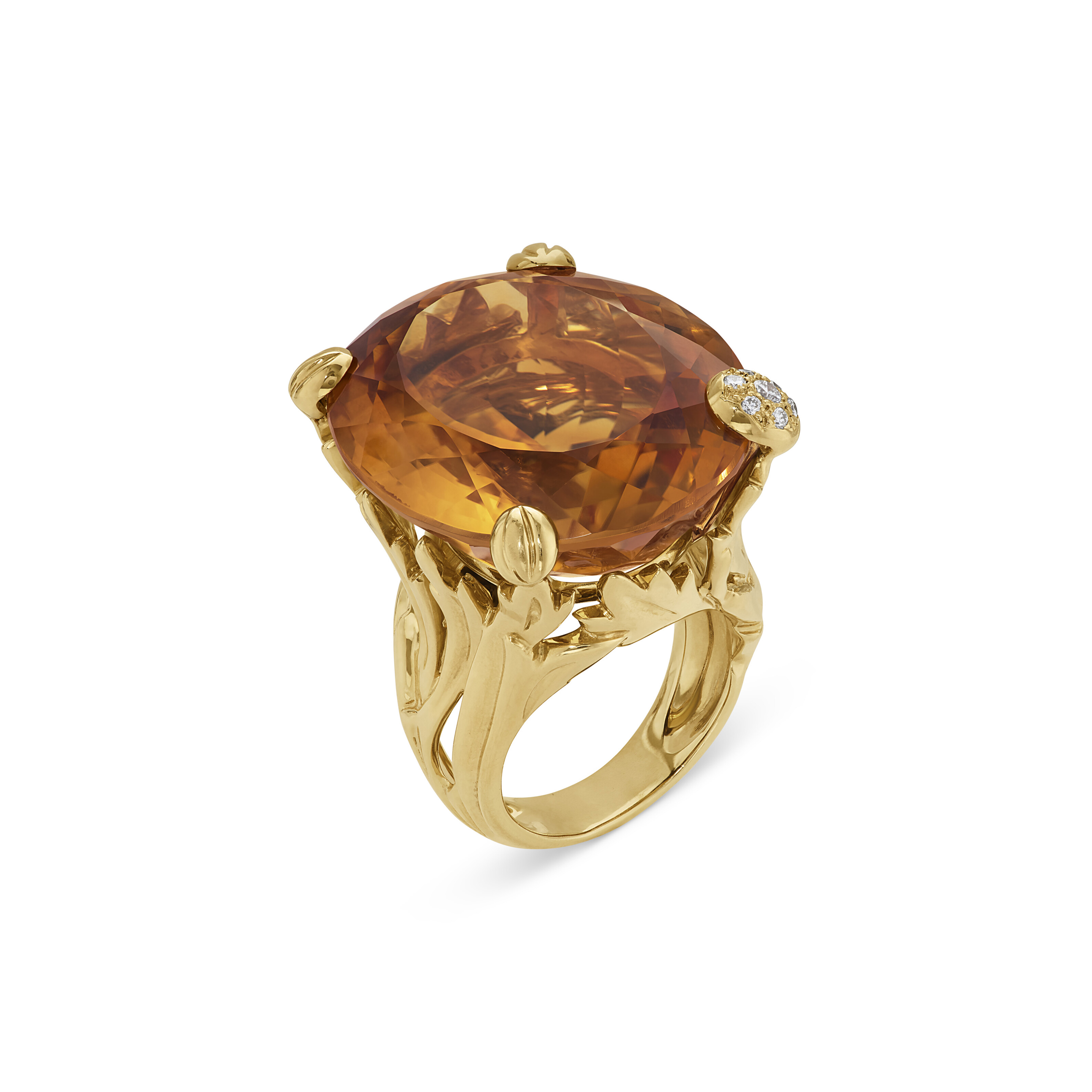 DIOR CITRINE AND DIAMOND RING