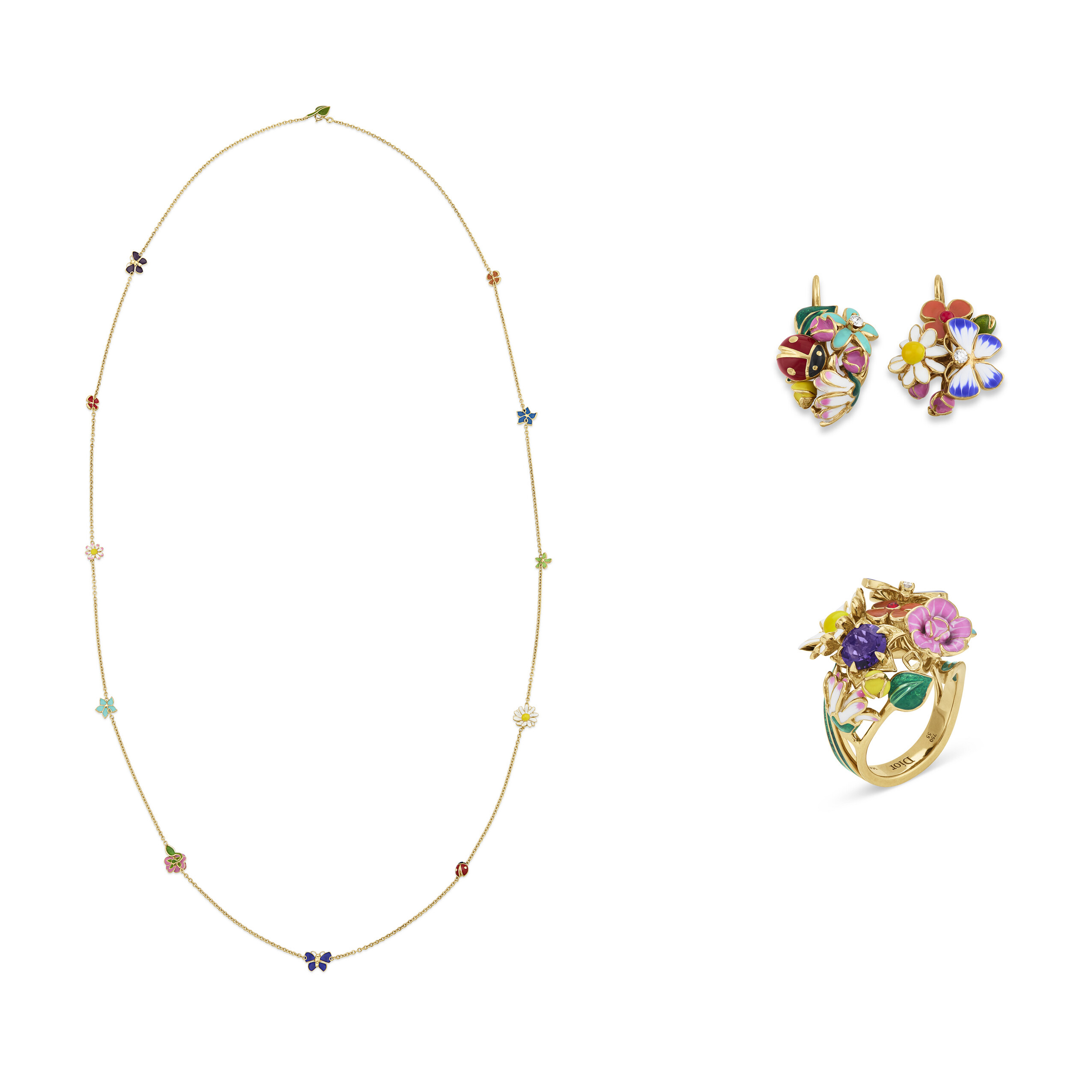 DIOR SUITE OF ENAMEL, DIAMOND AND MULTI-GEM 'DIORETTE' JEWELRY