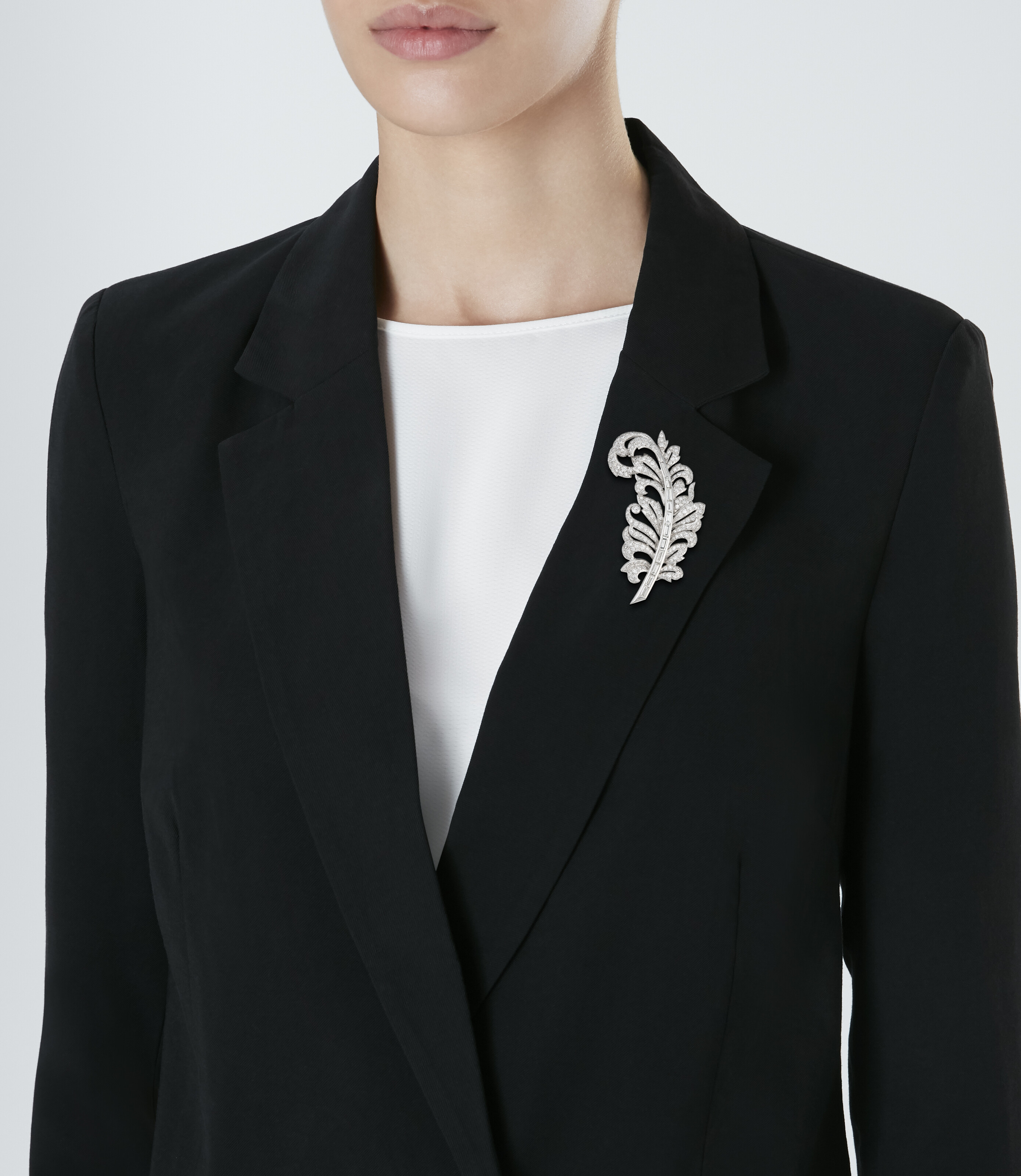 DIAMOND FEATHER BROOCH image 2