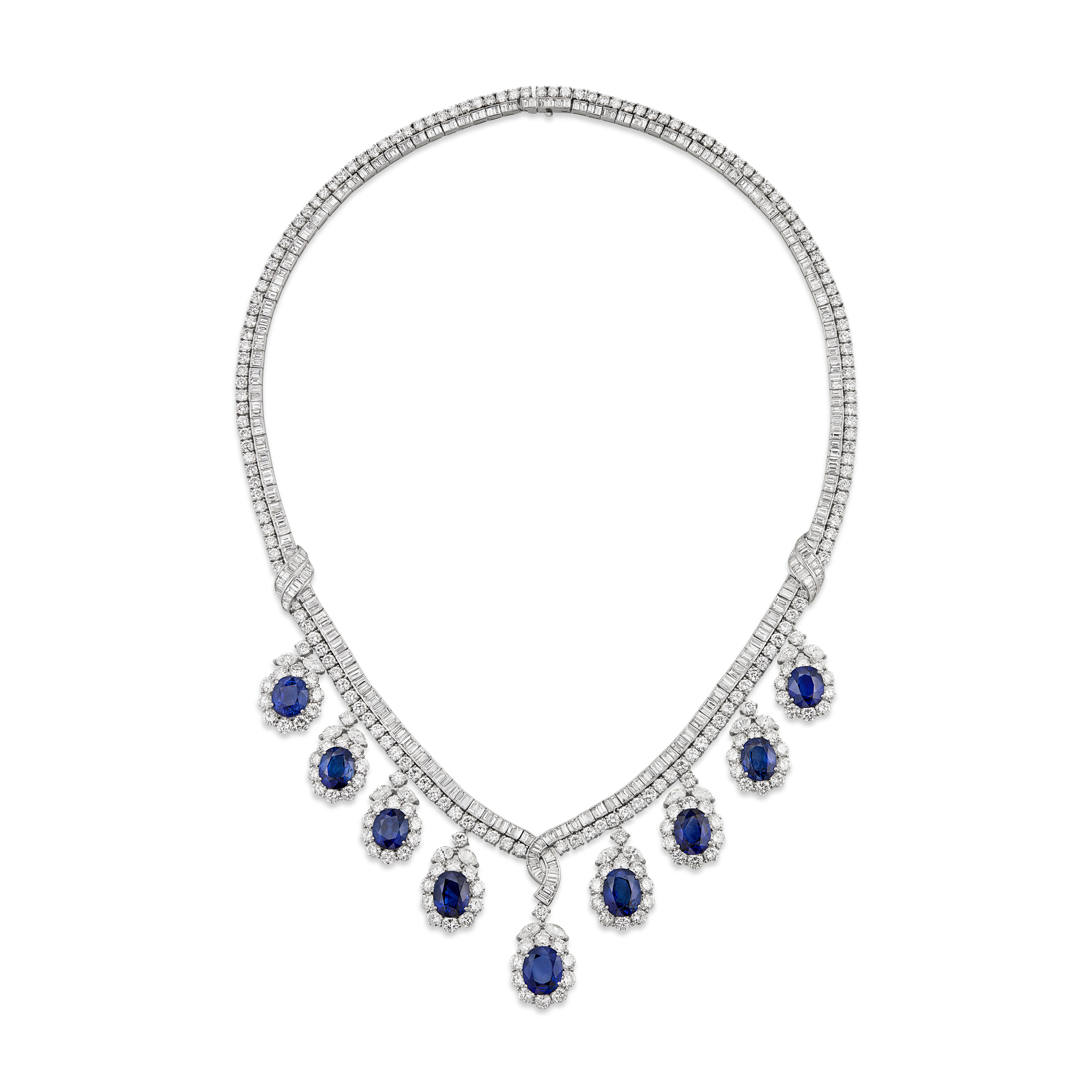 SAPPHIRE AND DIAMOND NECKLACE