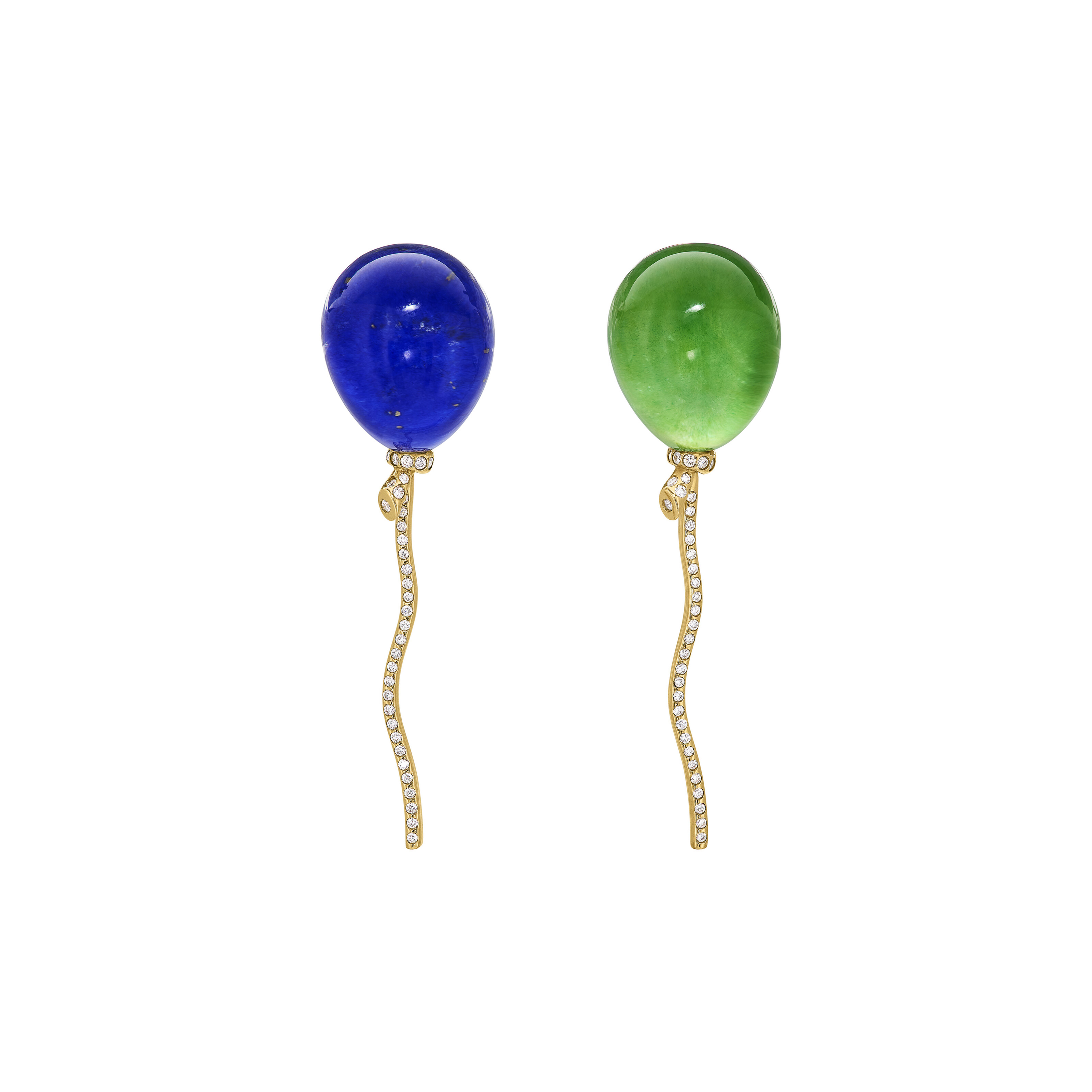 VHERNIER MULTI-GEM AND DIAMOND 'PALLONCINO' EARRINGS