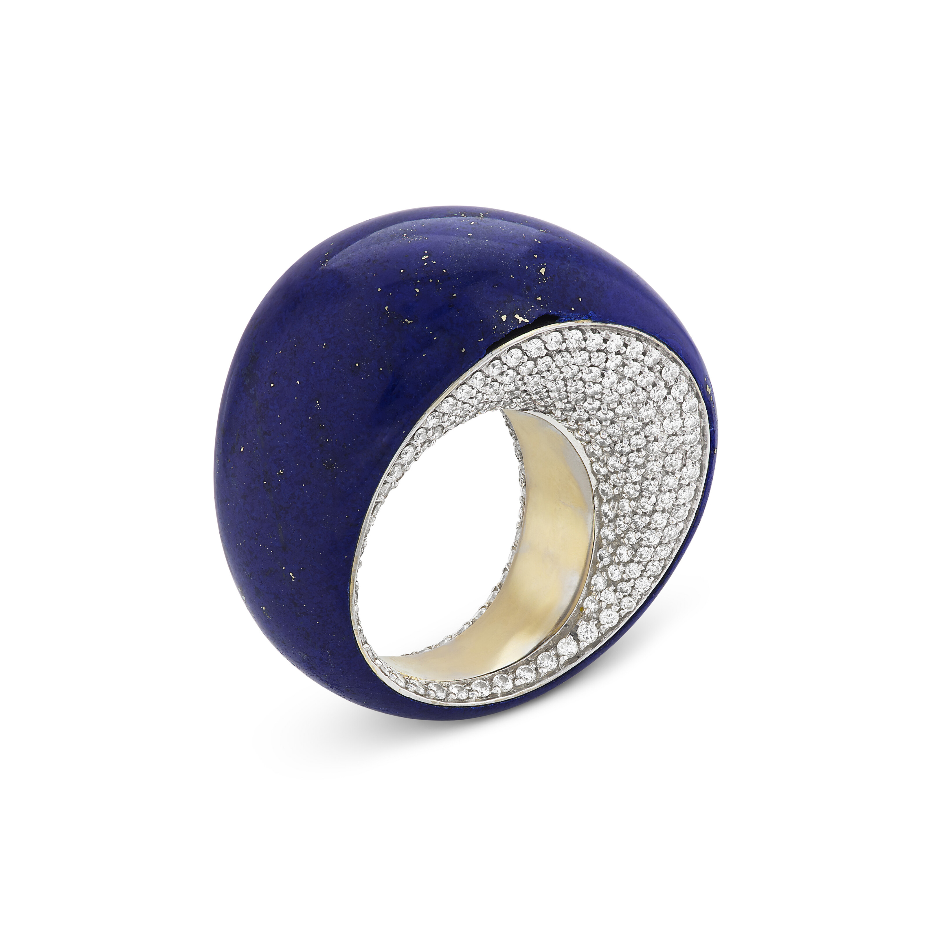 VHERNIER LAPIS LAZULI AND DIAMOND ‘PIROUETTE’ RING