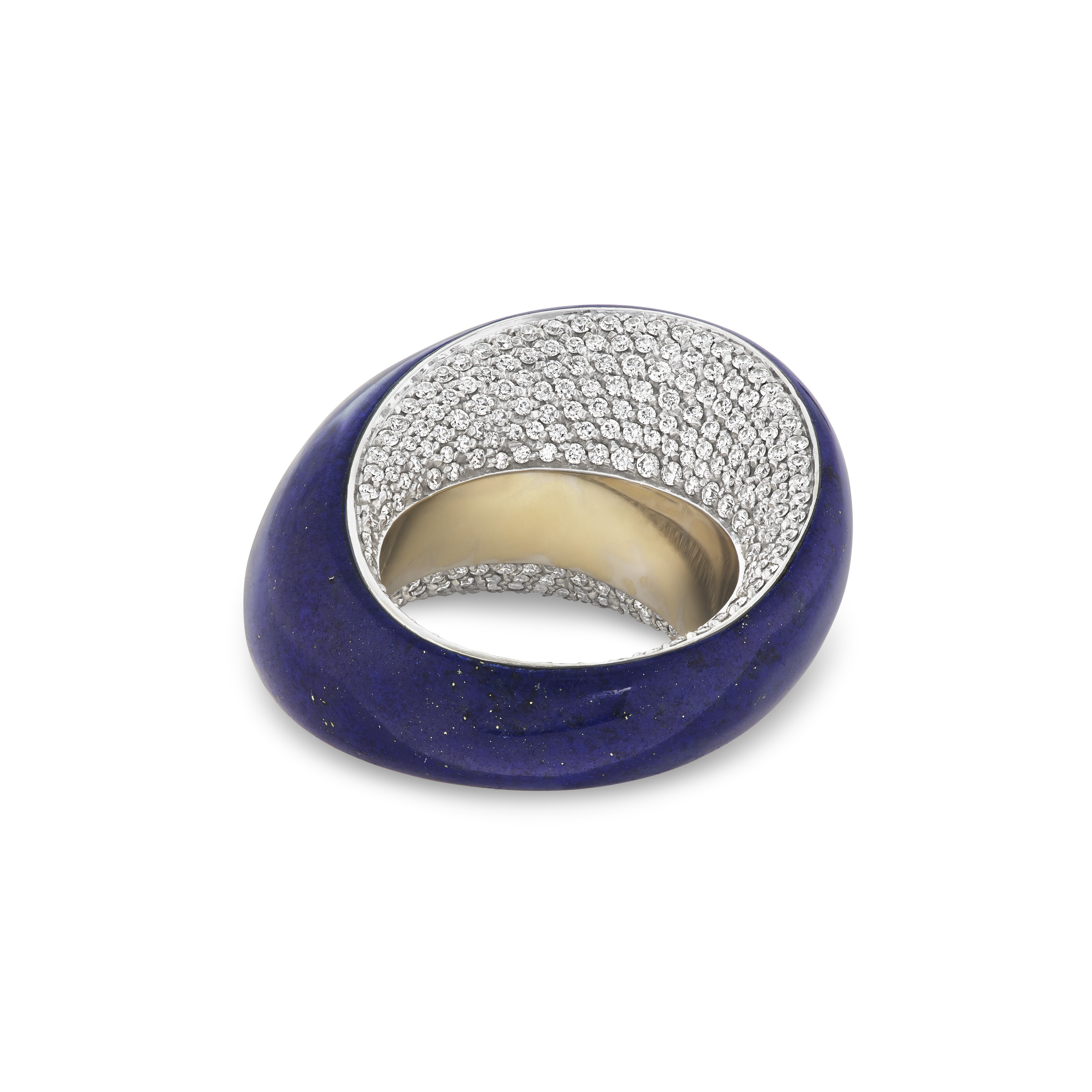 VHERNIER LAPIS LAZULI AND DIAMOND ‘PIROUETTE’ RING image 4
