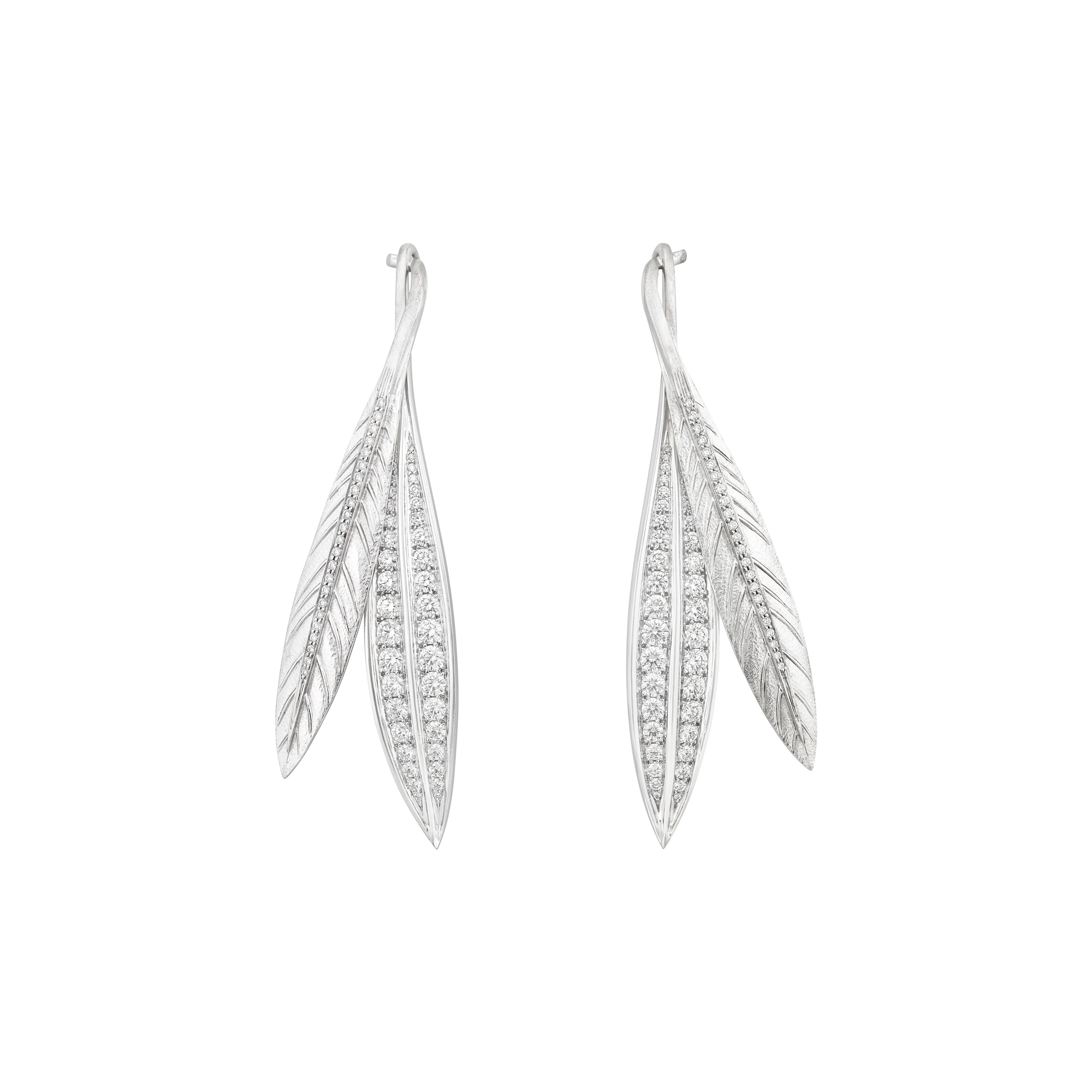 VERDURA DIAMOND ‘TIARA FEATHER’ EARRINGS