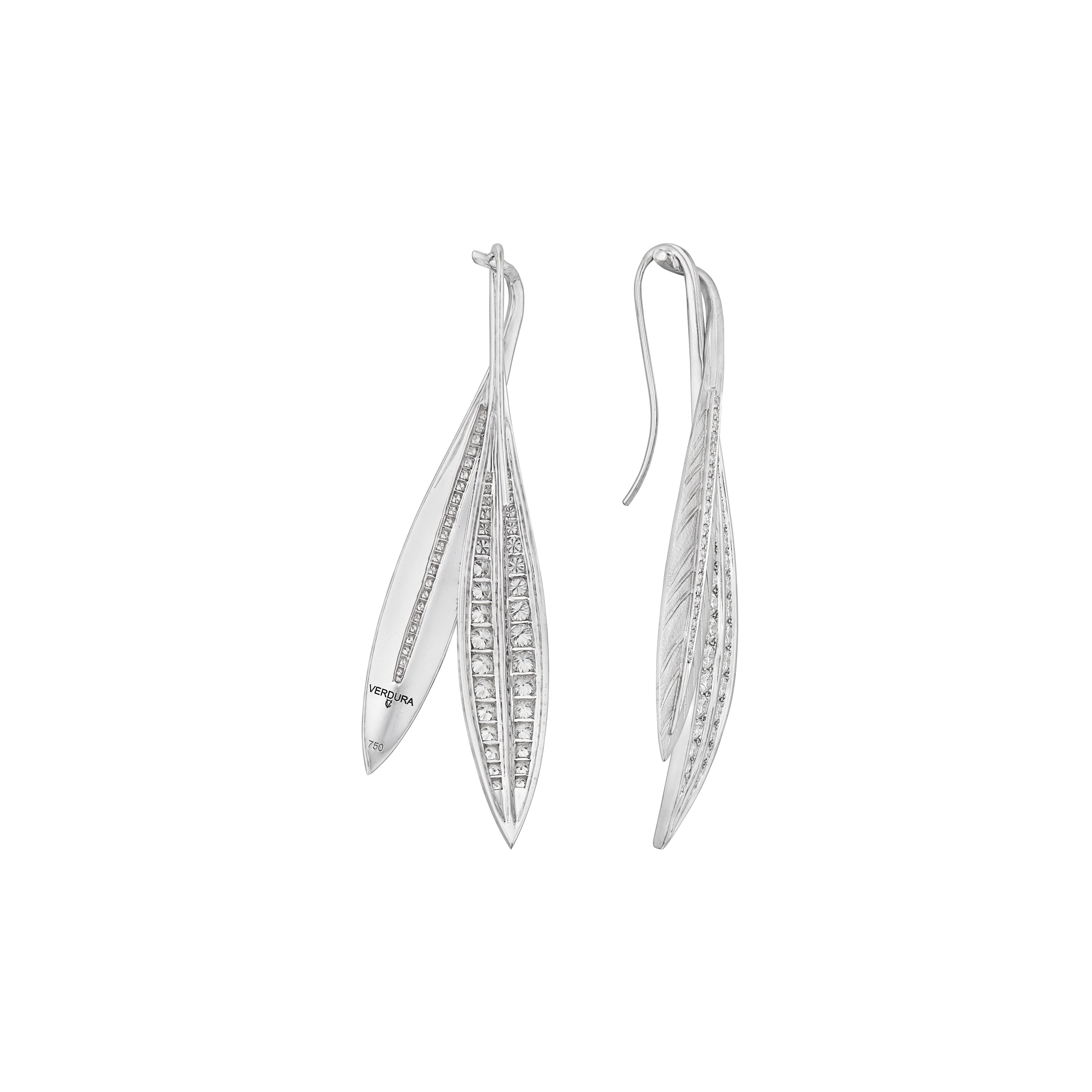 VERDURA DIAMOND ‘TIARA FEATHER’ EARRINGS image 3