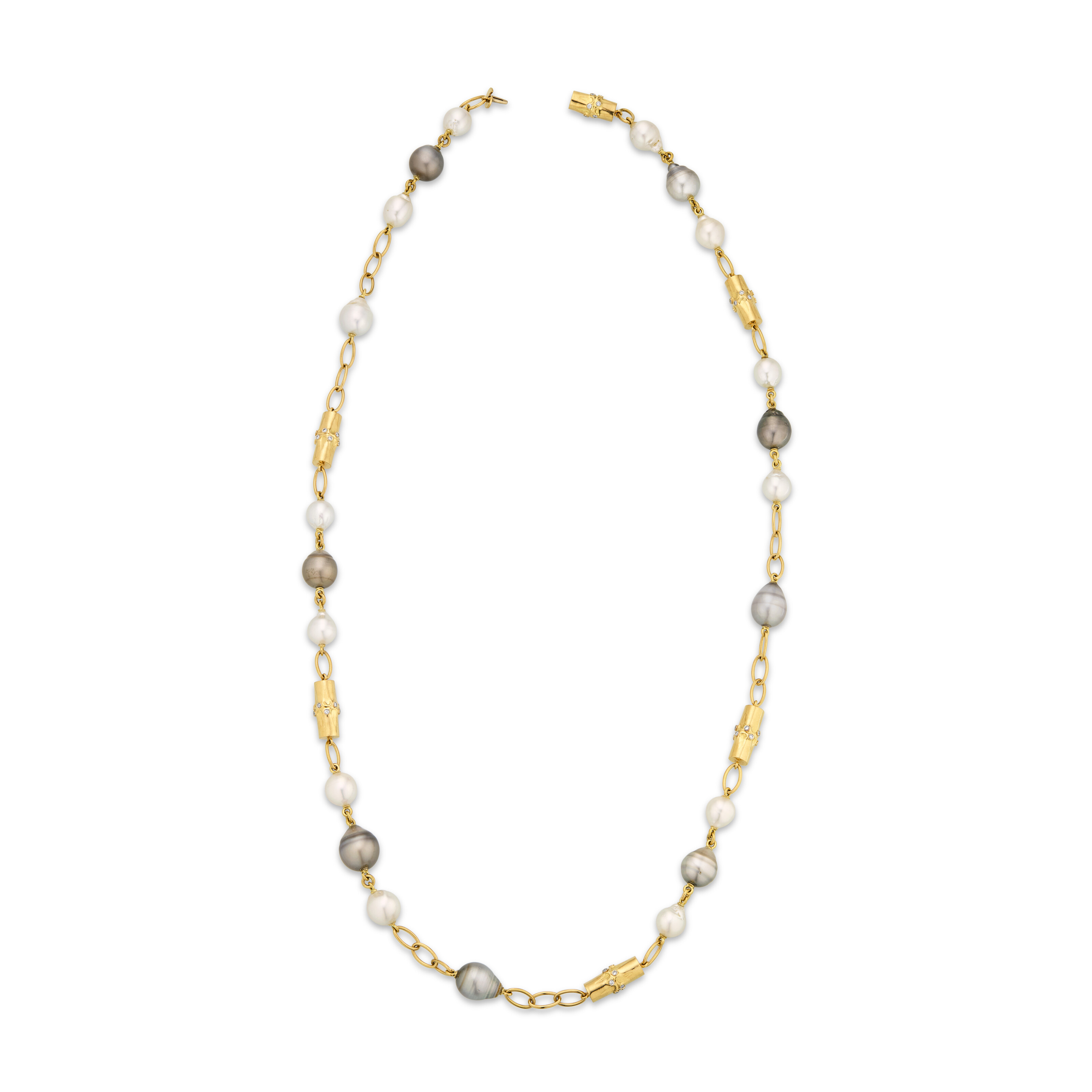 VERDURA SET OF BAROQUE CULTURED PEARL AND DIAMOND JEWELRY image 4