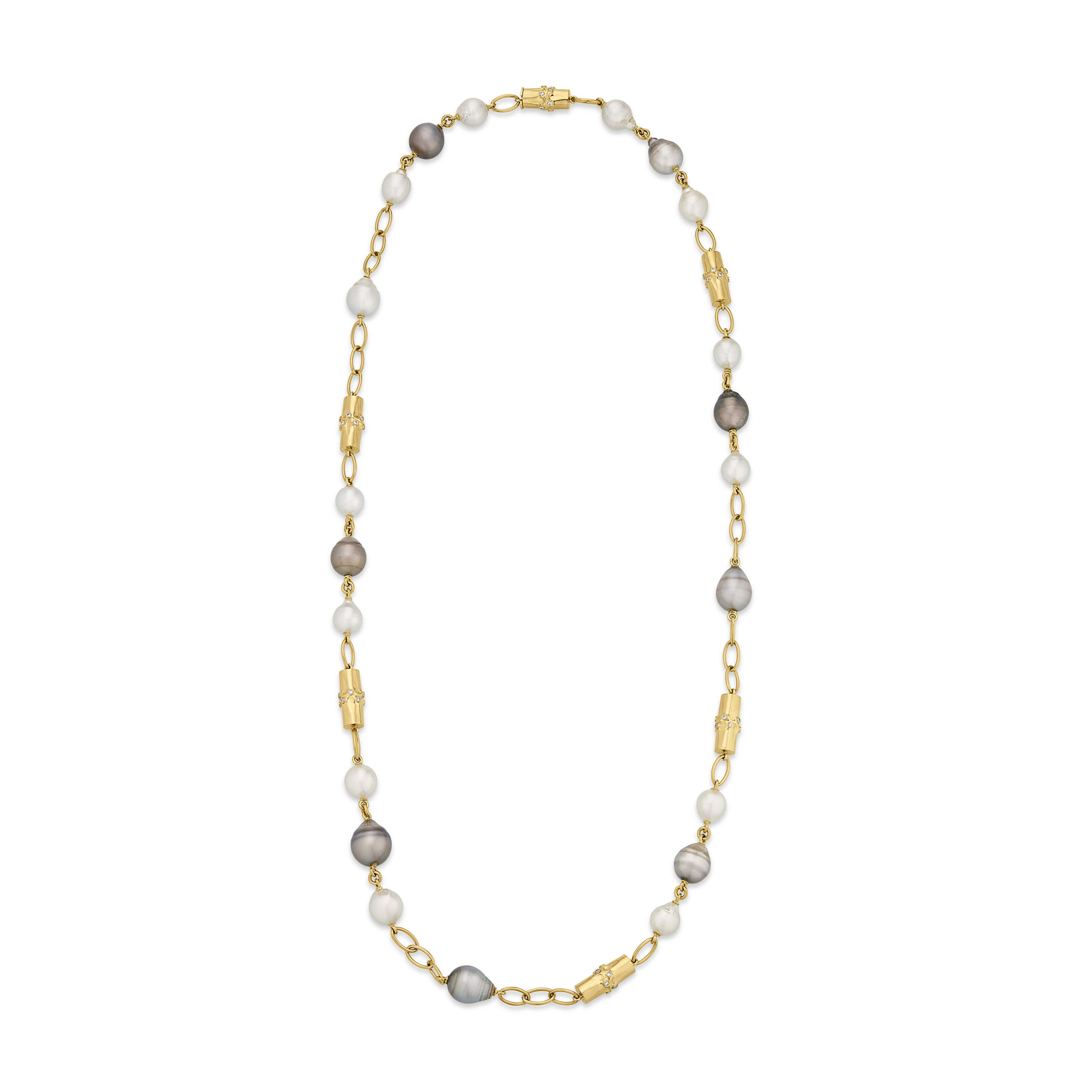 VERDURA SET OF BAROQUE CULTURED PEARL AND DIAMOND JEWELRY image 5