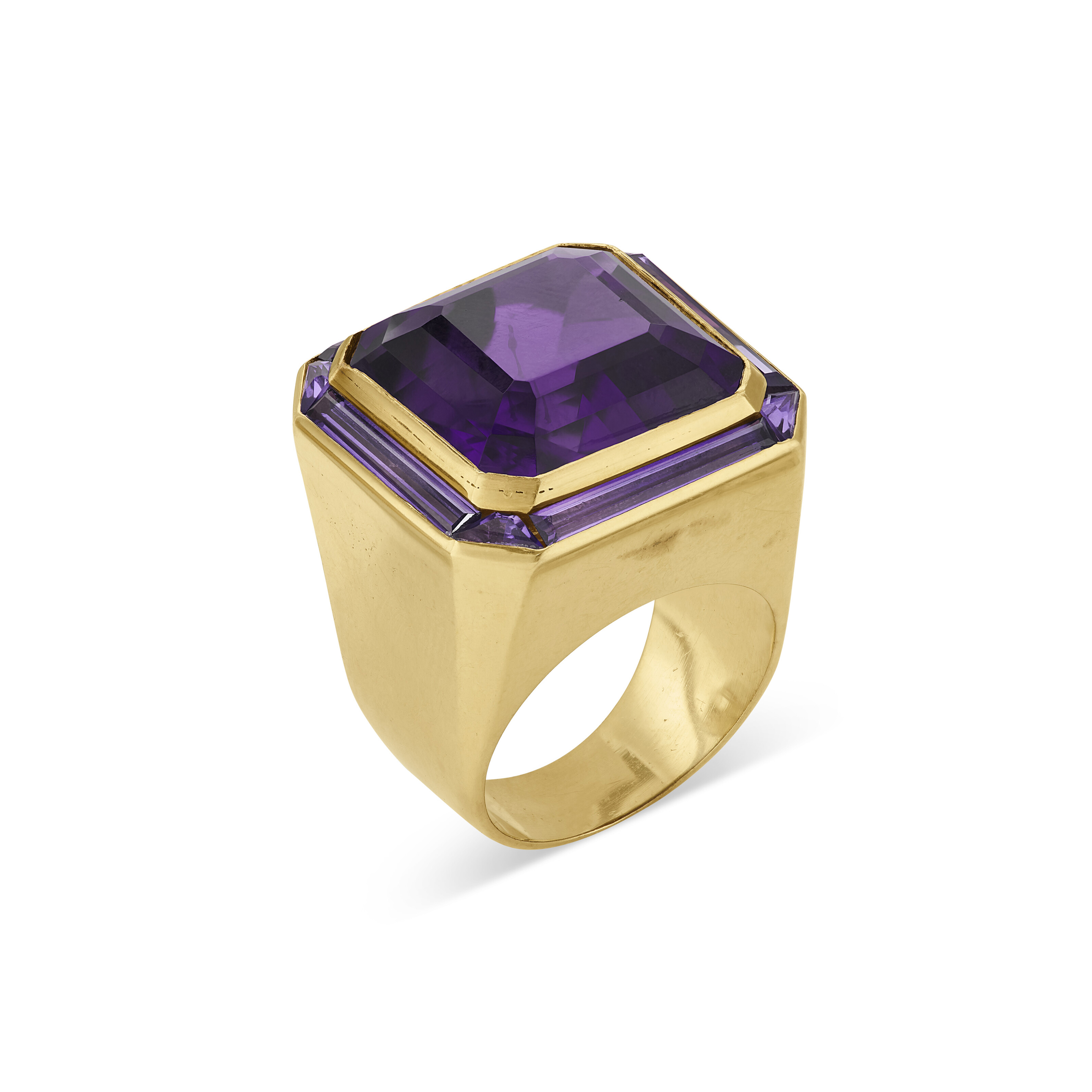 VERDURA AMETHYST AND GOLD RING