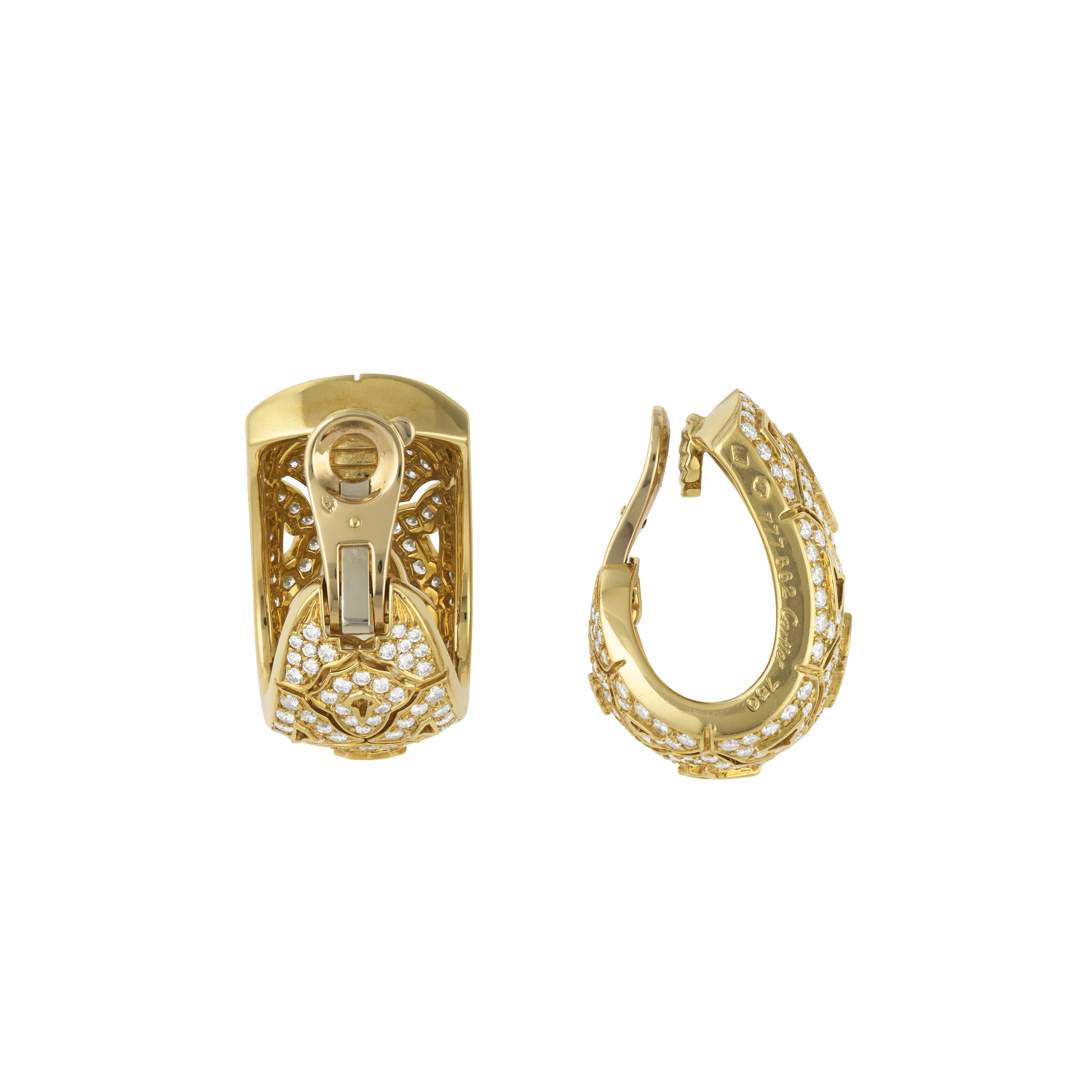 CARTIER DIAMOND HOOP EARRINGS image 3