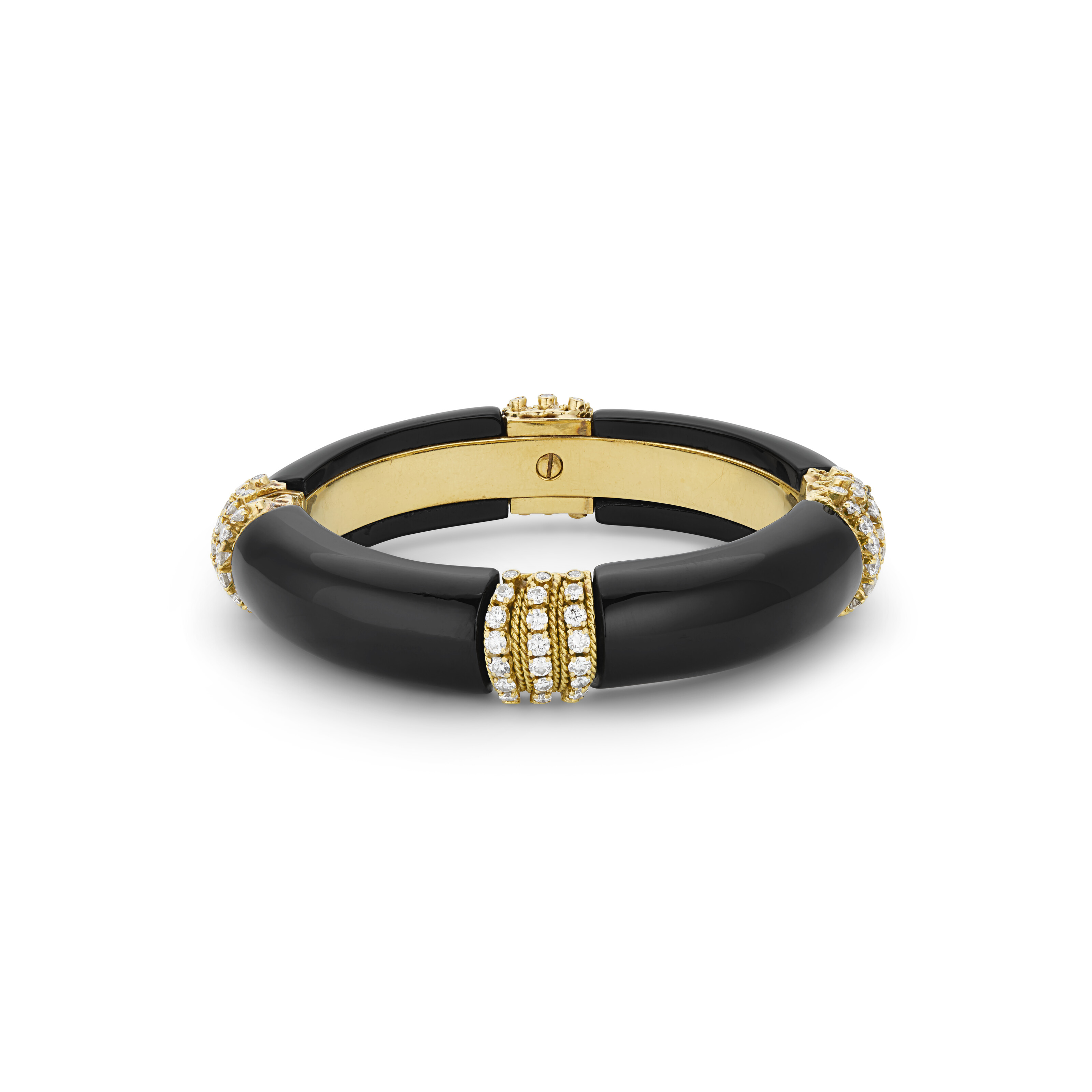 VAN CLEEF & ARPELS ONYX AND DIAMOND BANGLE BRACELET image 3