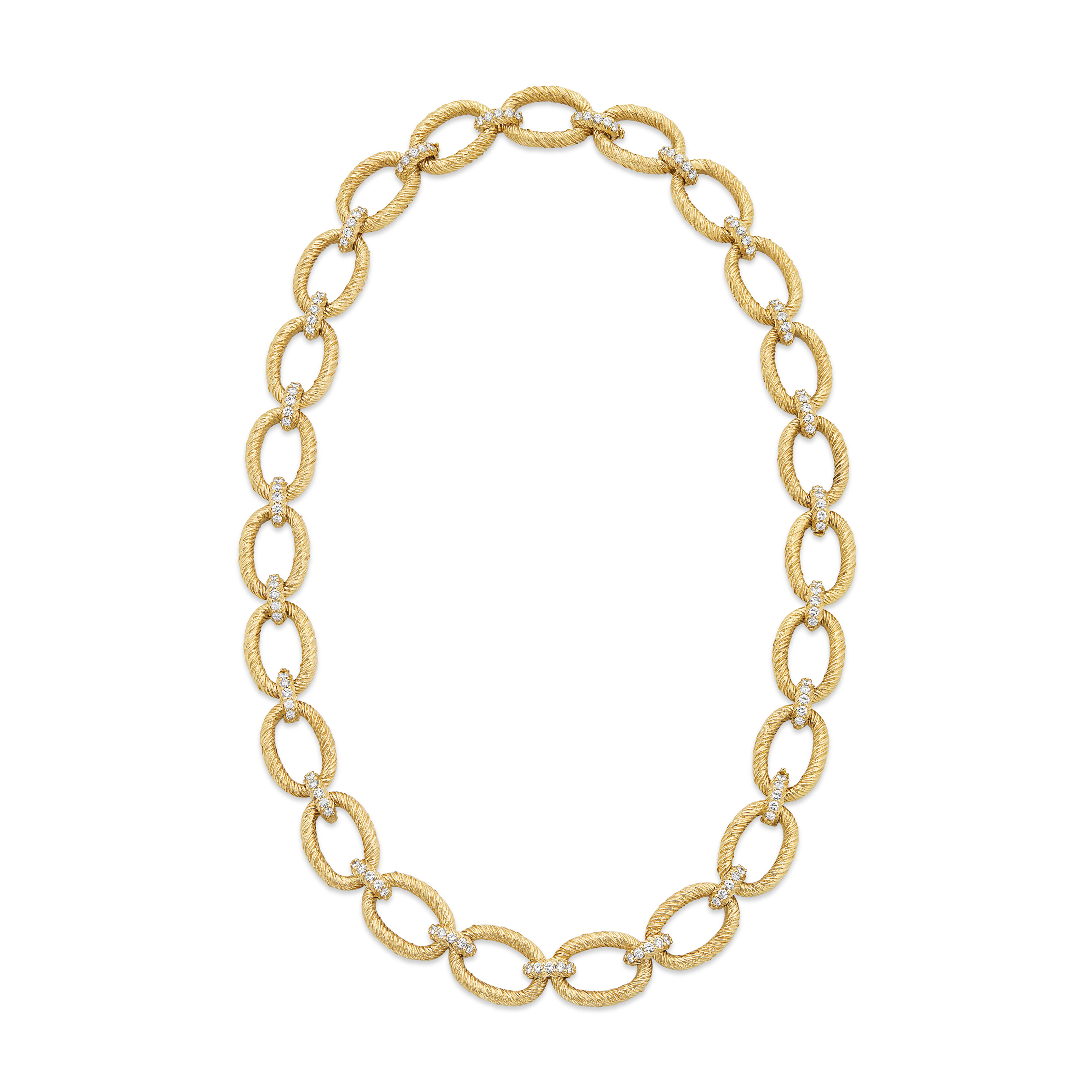 VAN CLEEF & ARPELS GOLD AND DIAMOND LINK NECKLACE