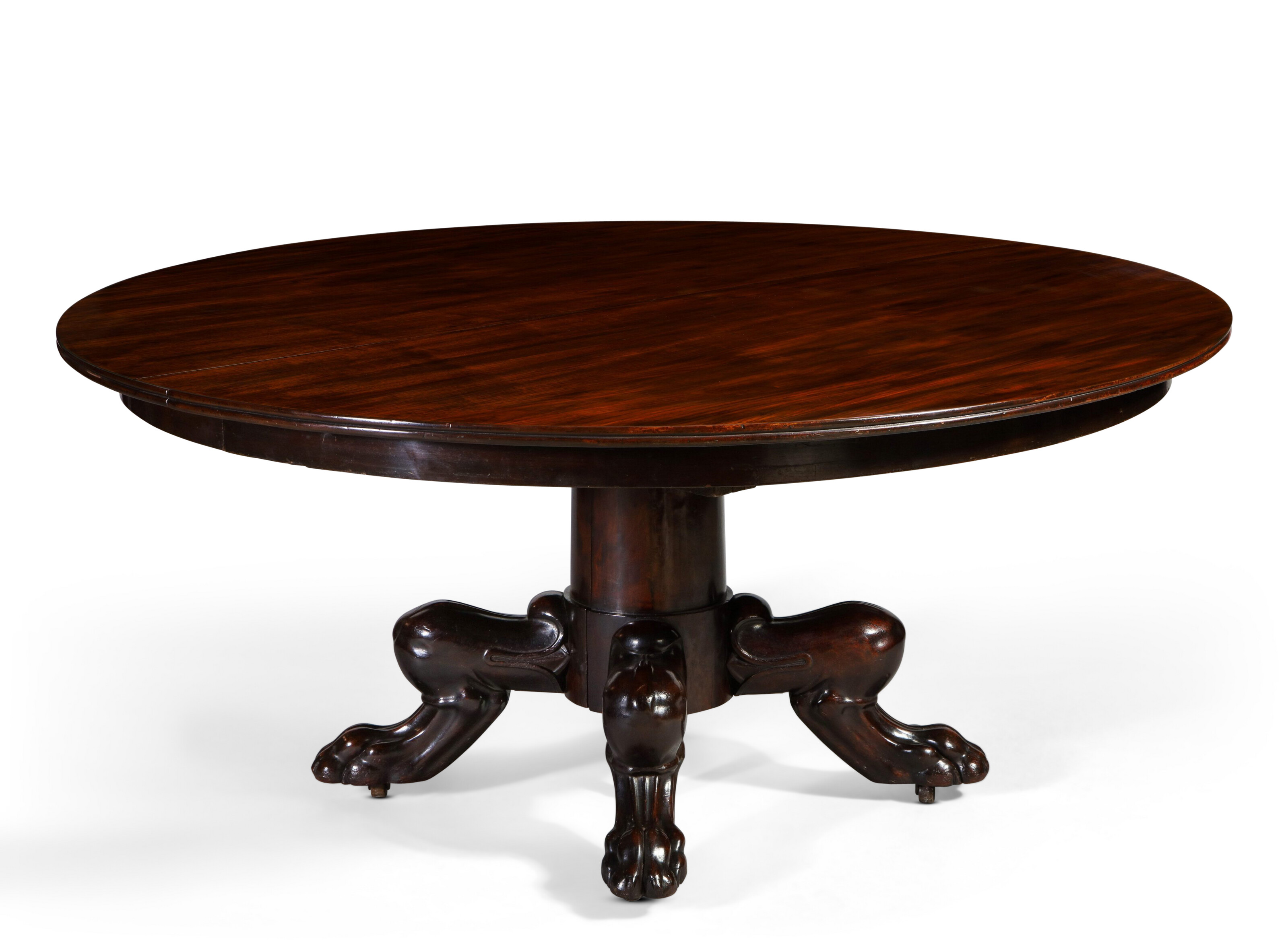 AN EMPIRE MAHOGANY EXTENDING CENTER TABLE, STAMPED BY FRANÇOIS-HONORE ...