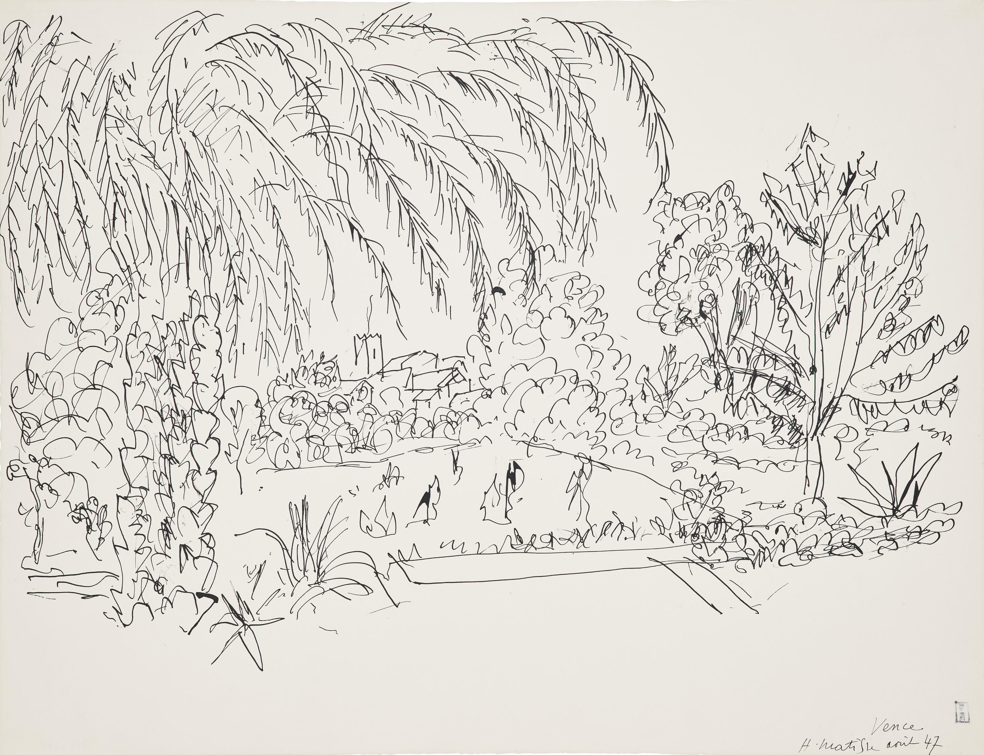 Matisse マティス Fleurs, Feuillages, Dessins HENRI MATISSE (1869-1954), Vase de feuilles et fleurs | Christie's