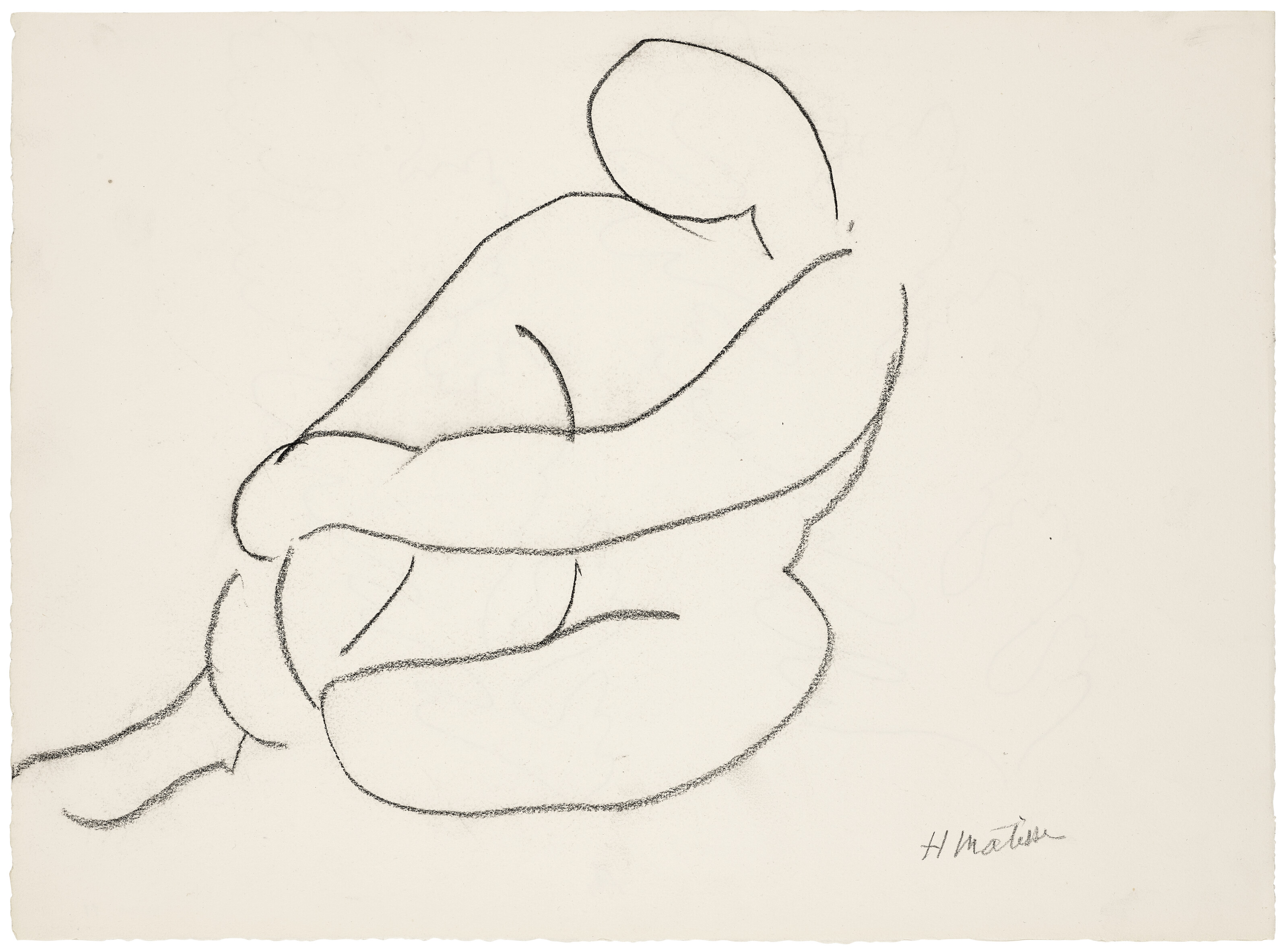 HENRI MATISSE (1869-1954), Nu assis (recto); Feuilles (verso