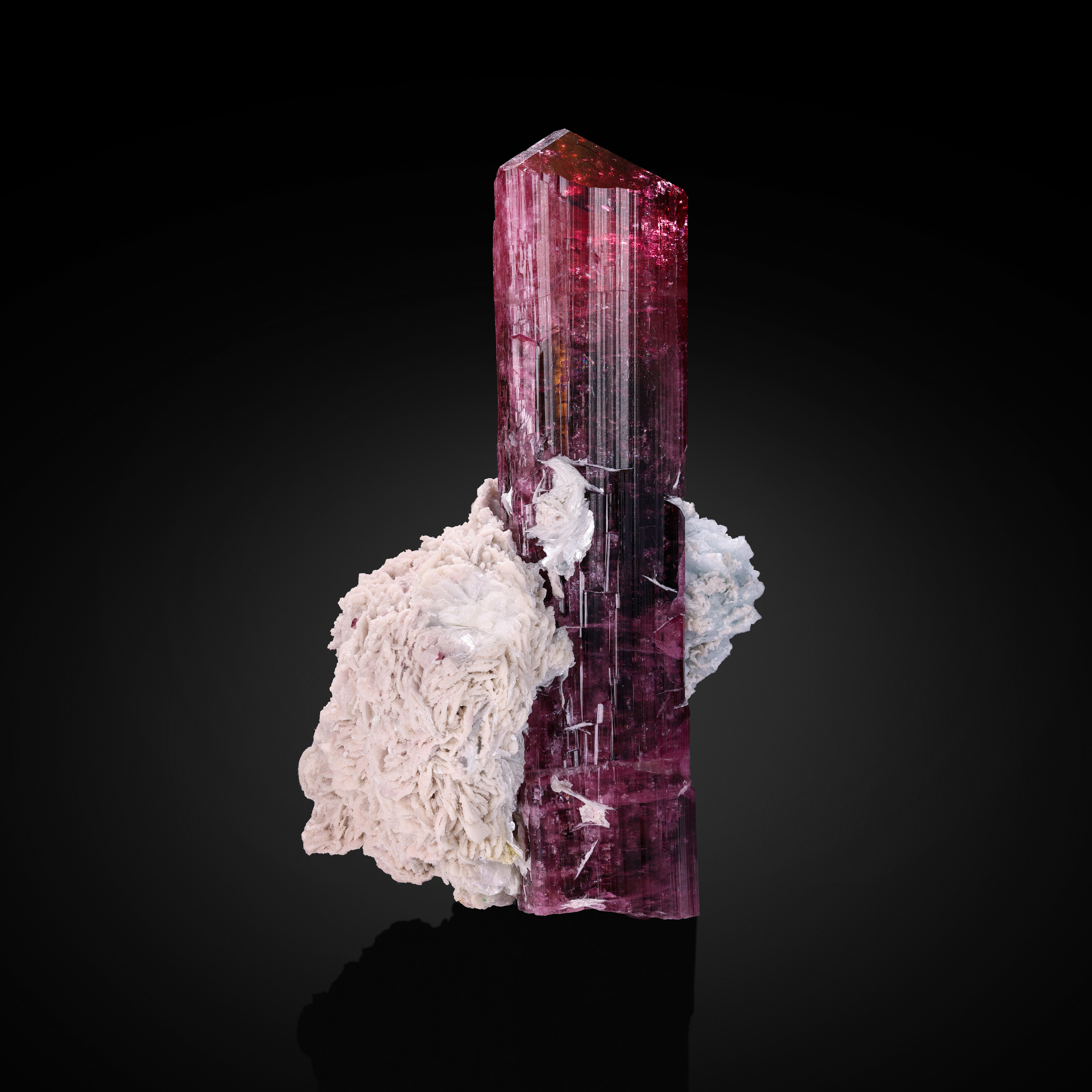 RUBELLITE TOURMALINE WITH CLEAVELANDITE