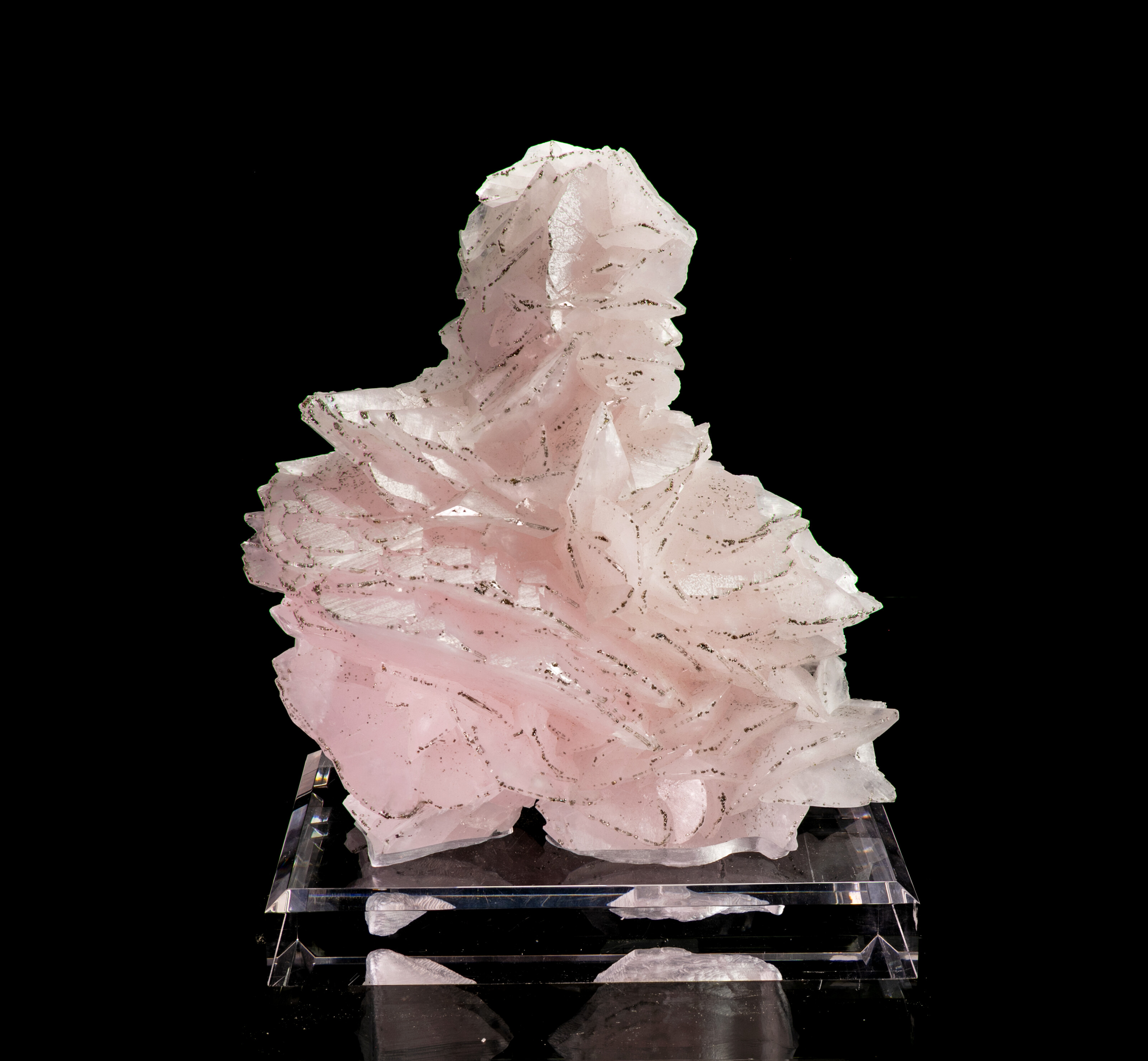 PINK CALCITE WITH PYRITE