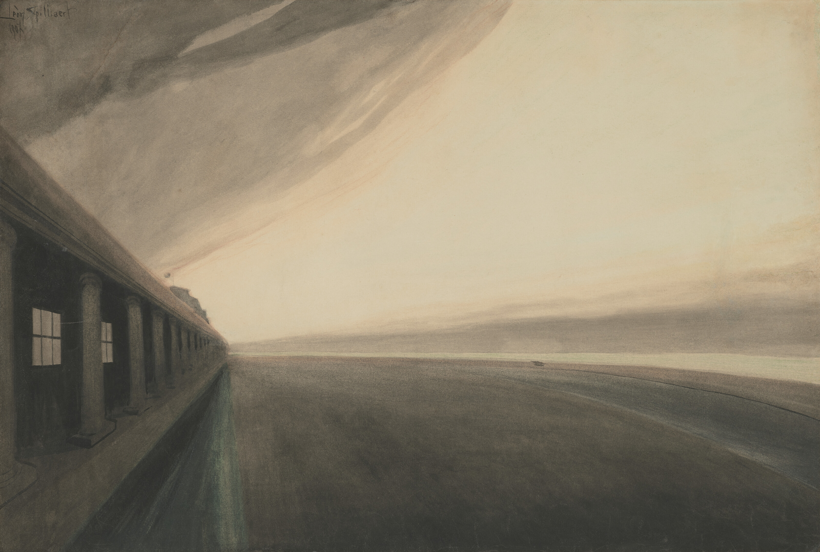 Leon Spilliaert, Galeries royales d'Ostende et plage, apres l'orage, 1907, offered in the 20/21 Century Art - Evening Sale on 9 April 2025 at Christie's in Paris