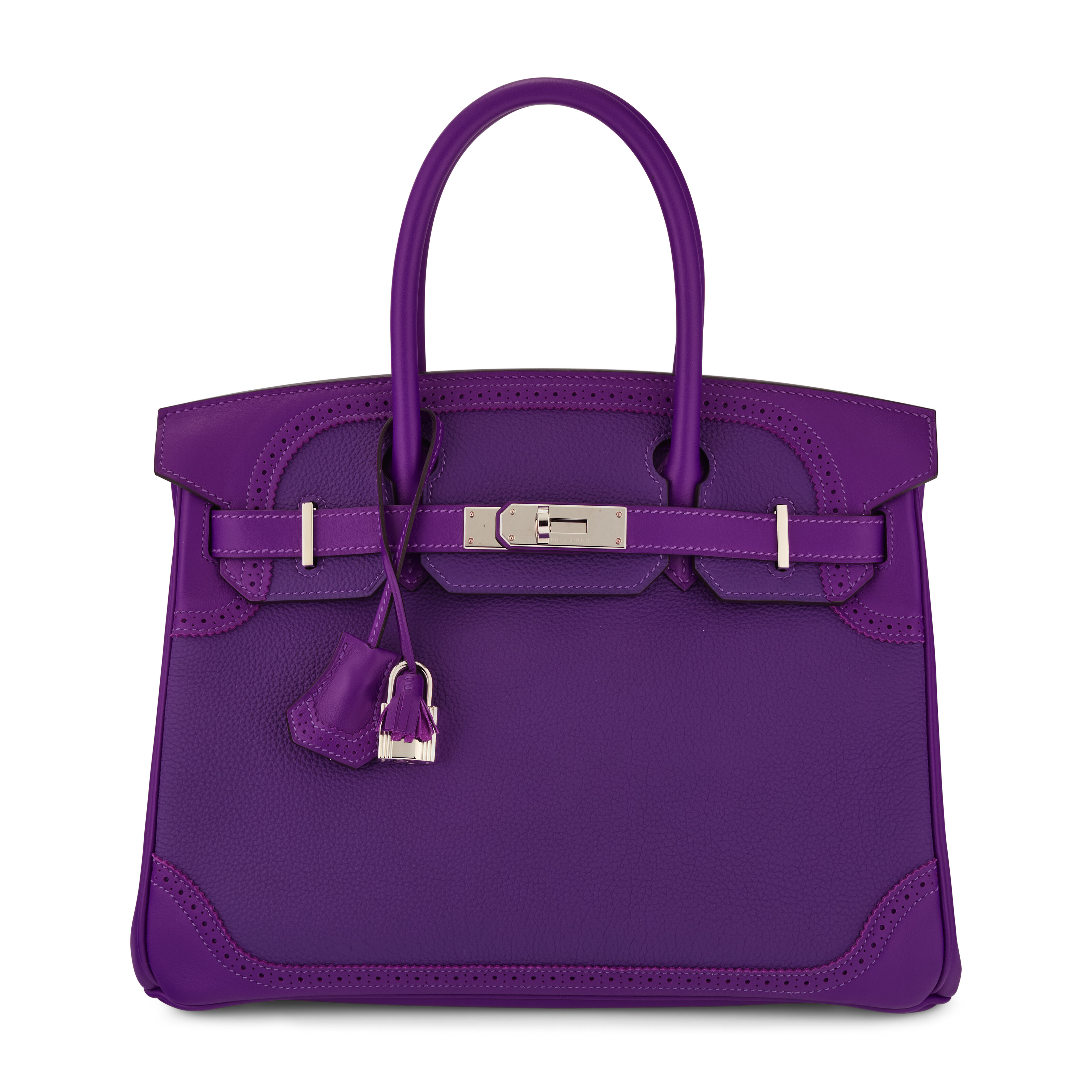 A limited edition Anemone Swift and Togo leather Ghillies Birkin 30 with palladium hardware, Hermes, 2016, offered in Handbags Online: The Paris Edit featuring Unlocking the Orange Dream Part II, until 29 April 2025 at Christie's Online