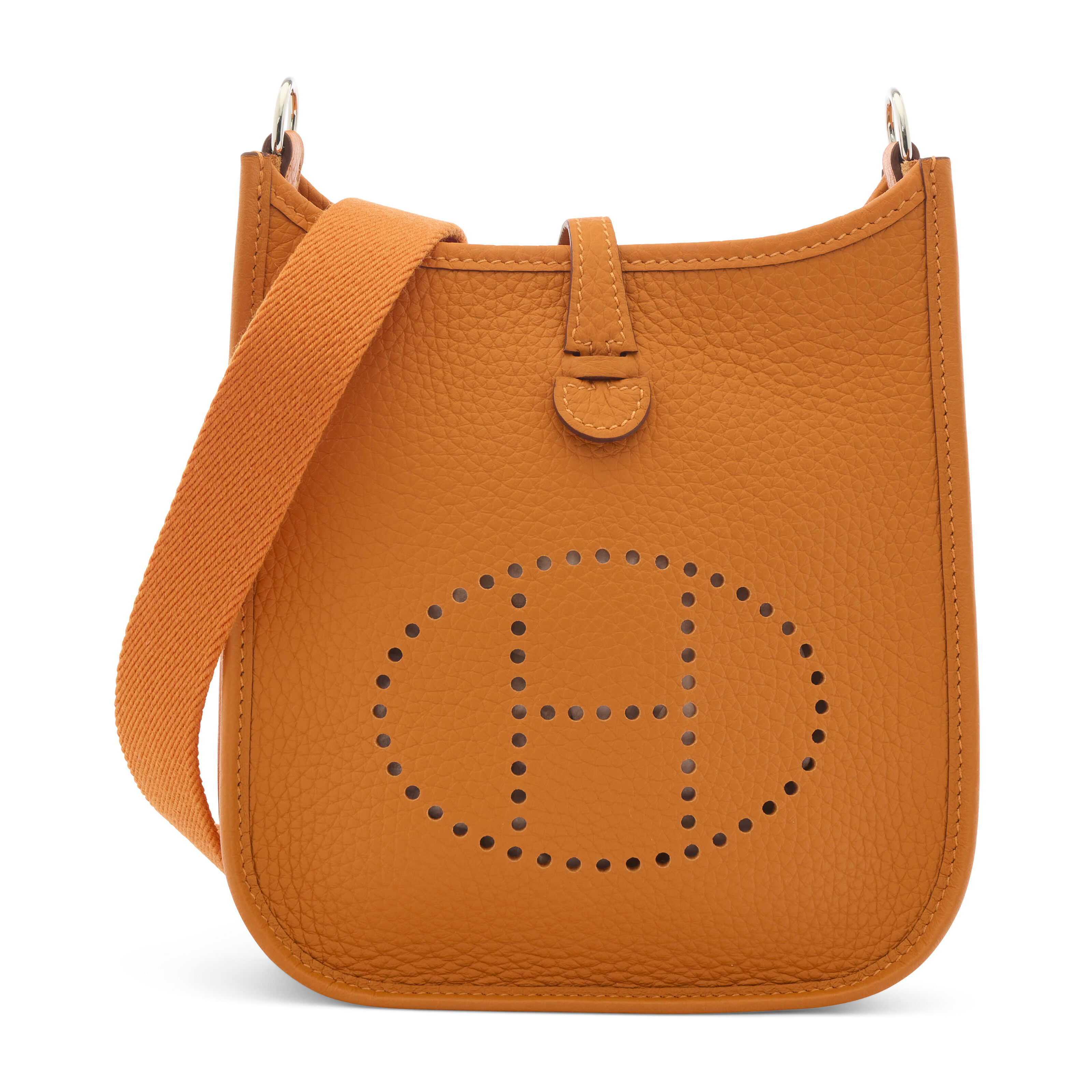AN ORANGE H CLÉMENCE LEATHER MINI ÉVELYNE TPM WITH PALLADIUM
