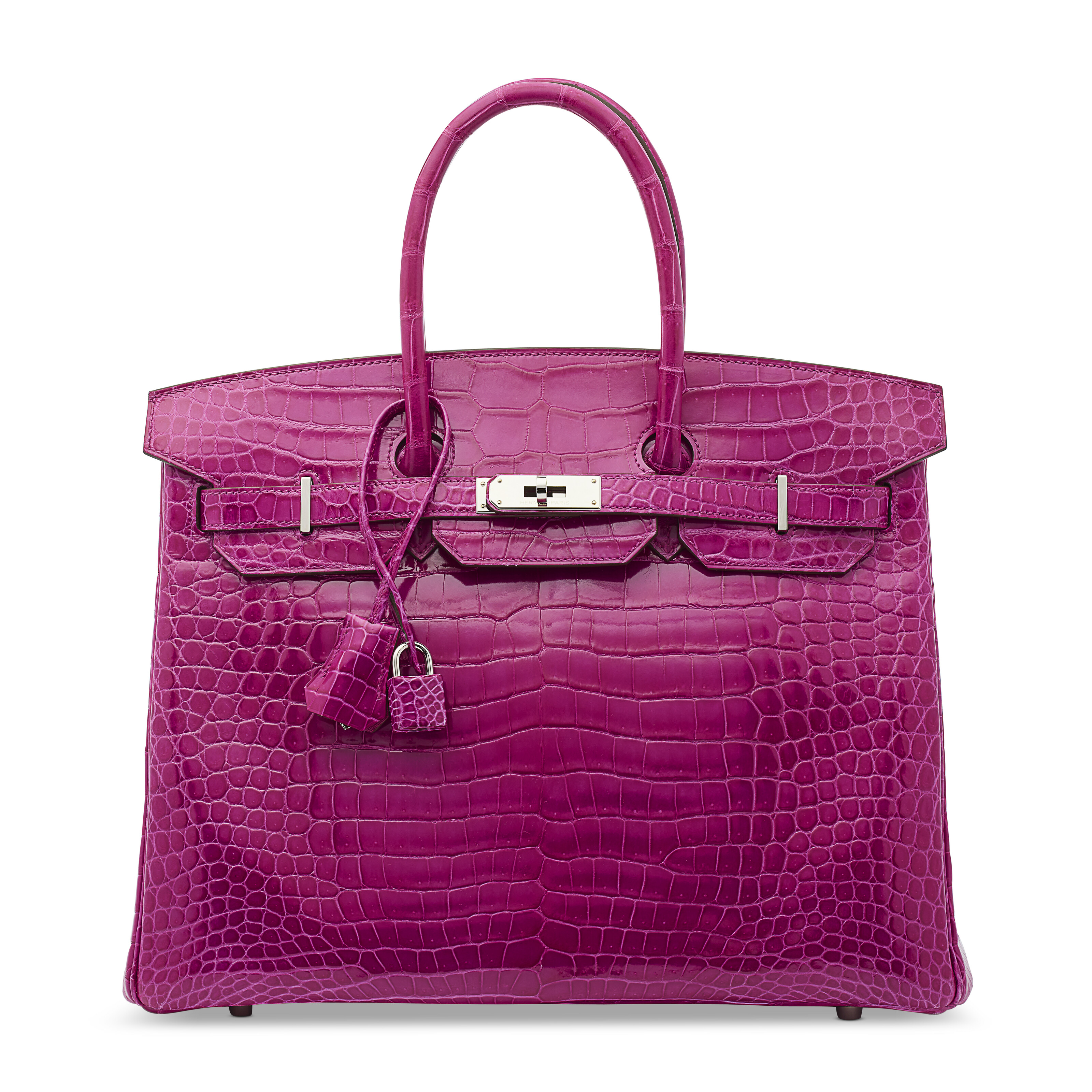 A SHINY ROSE SCHÉHÉRAZADE POROSUS CROCODILE BIRKIN 35 WITH