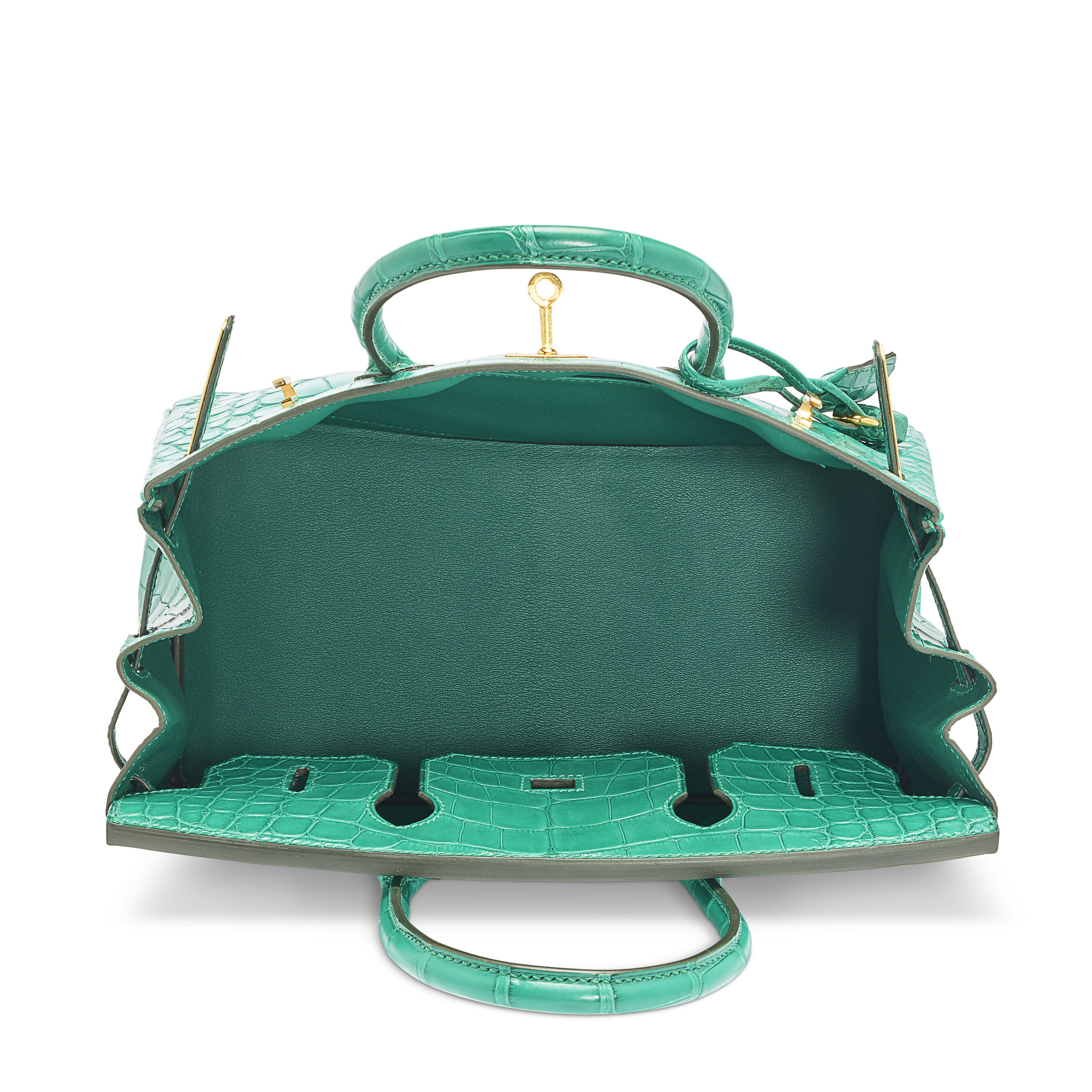 A MATTE MALACHITE ALLIGATOR BIRKIN 30 WITH GOLD HARDWARE, HERMÈS