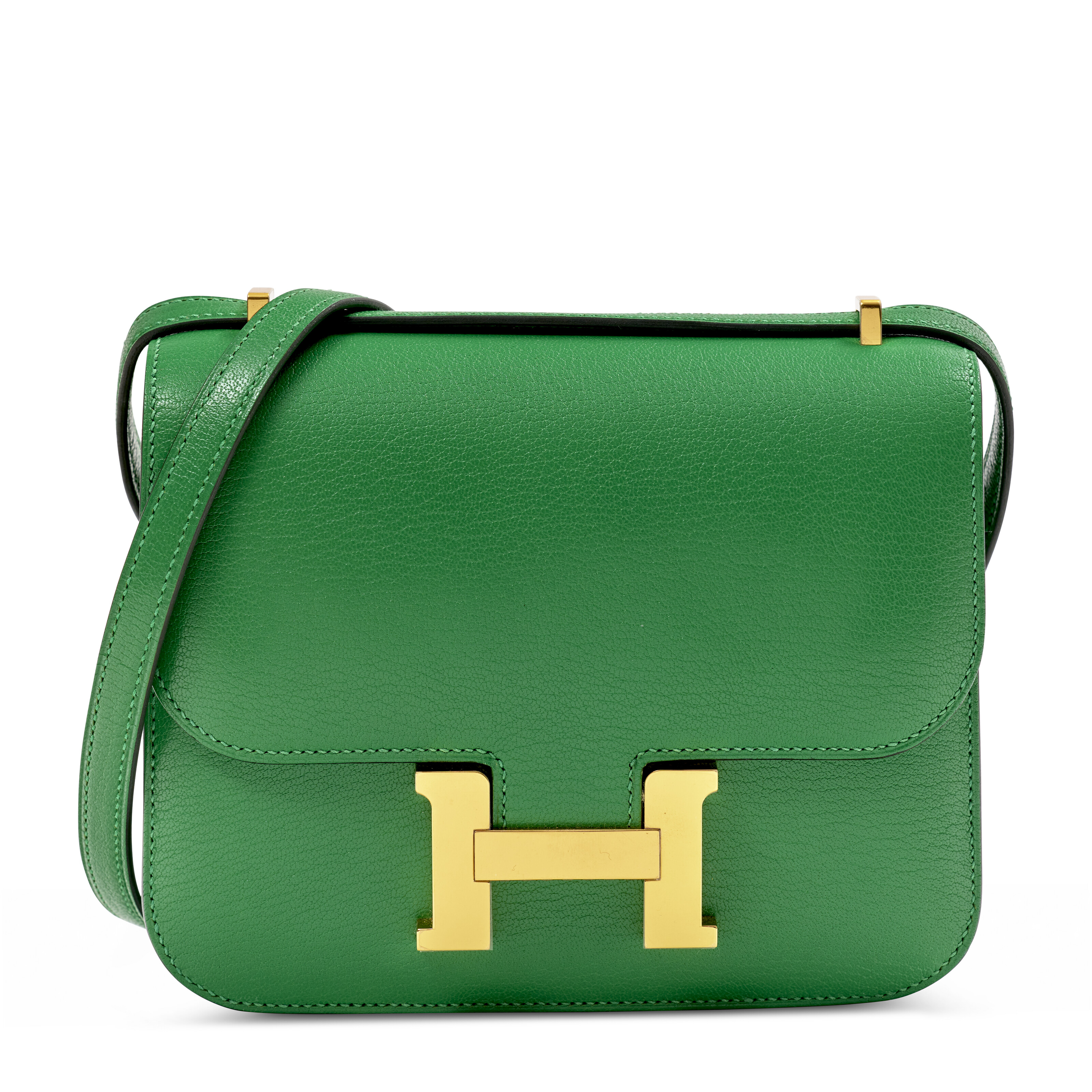 A Bambou Chevre leather Mini Constance 18 with gold hardware, Hermes, 2023, offered in Handbags Online: The Paris Edit featuring Unlocking The Orange Dream Part II, until 29 April 2025 at Christie's Online