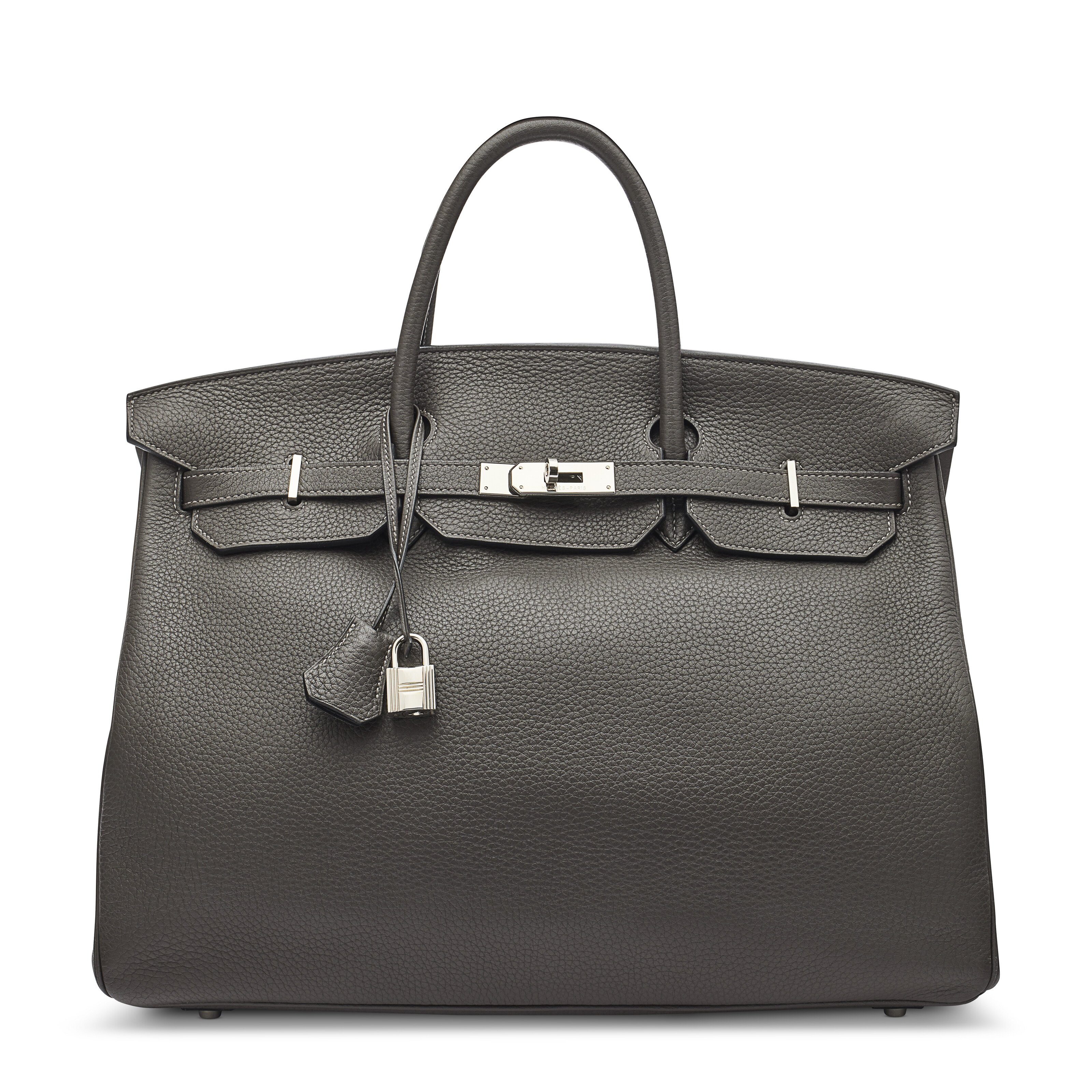 A SHINY GRIS CIMENT POROSUS CROCODILE MINI KELLY 20 II WITH GOLD