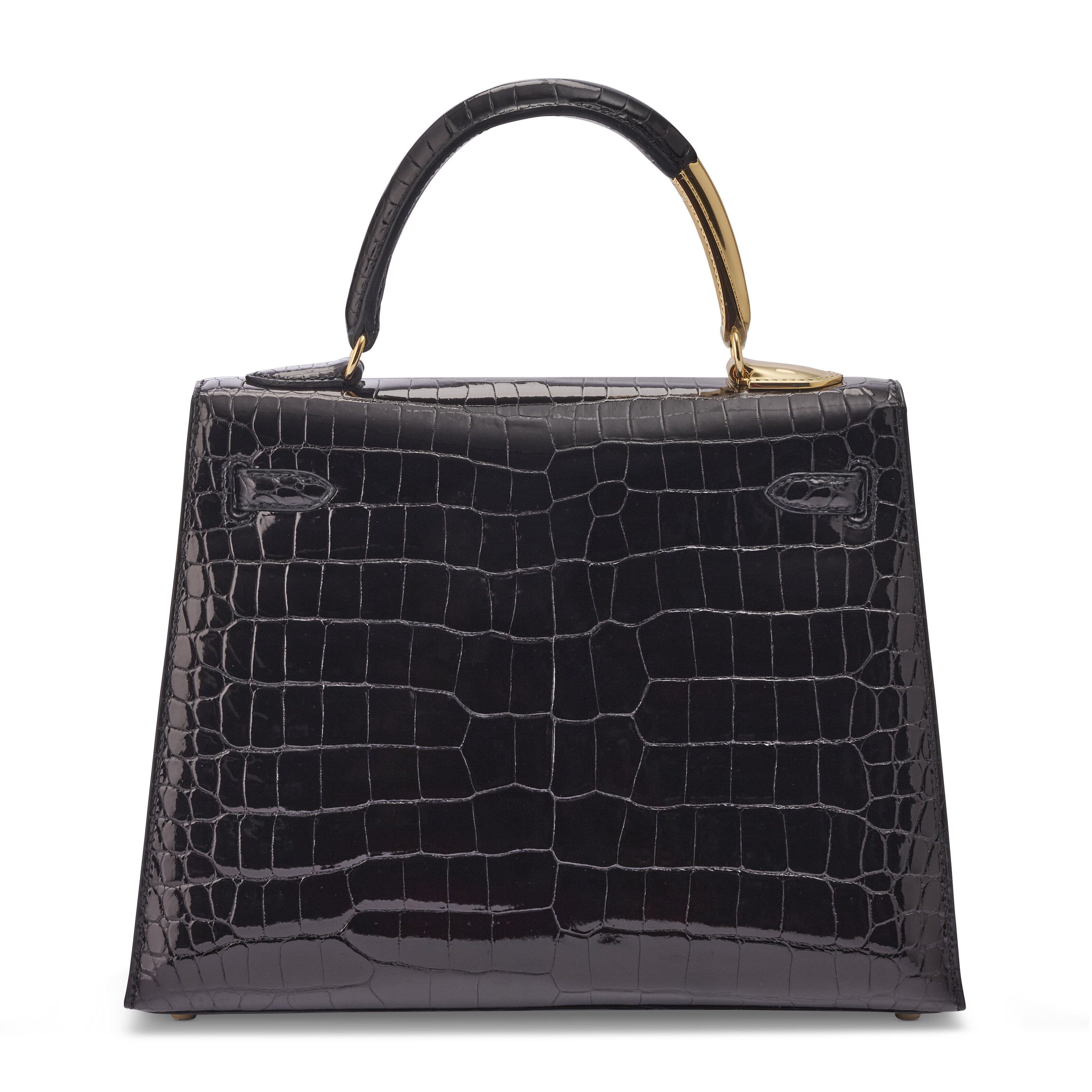 kelly様 AN EXCEPTIONAL & RARE SHINY BLACK POROSUS CROCODILE SELLIER KELLY