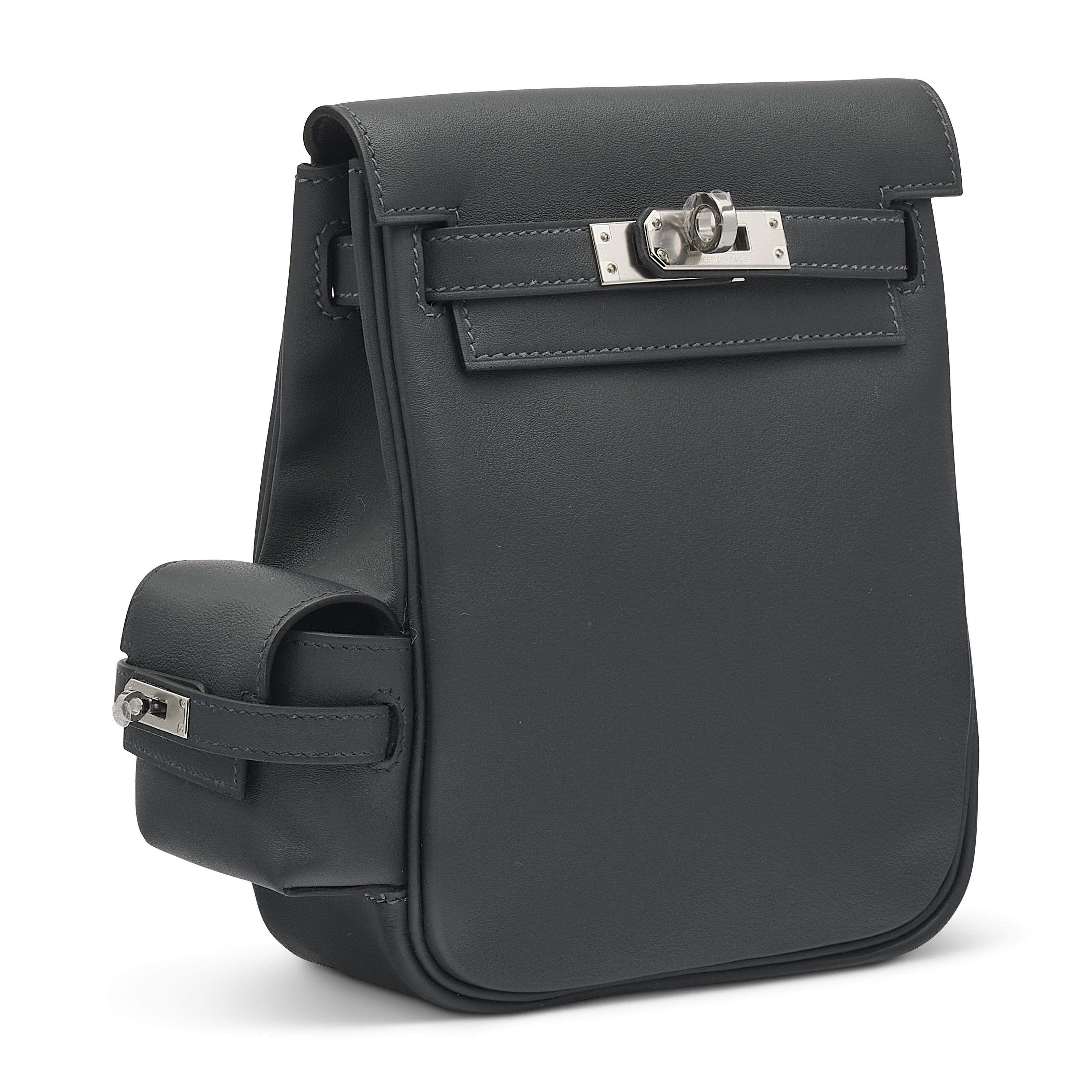 A GRIS MISTY SWIFT LEATHER KELLY ADO JUMP BACKPACK WITH PALLADIUM