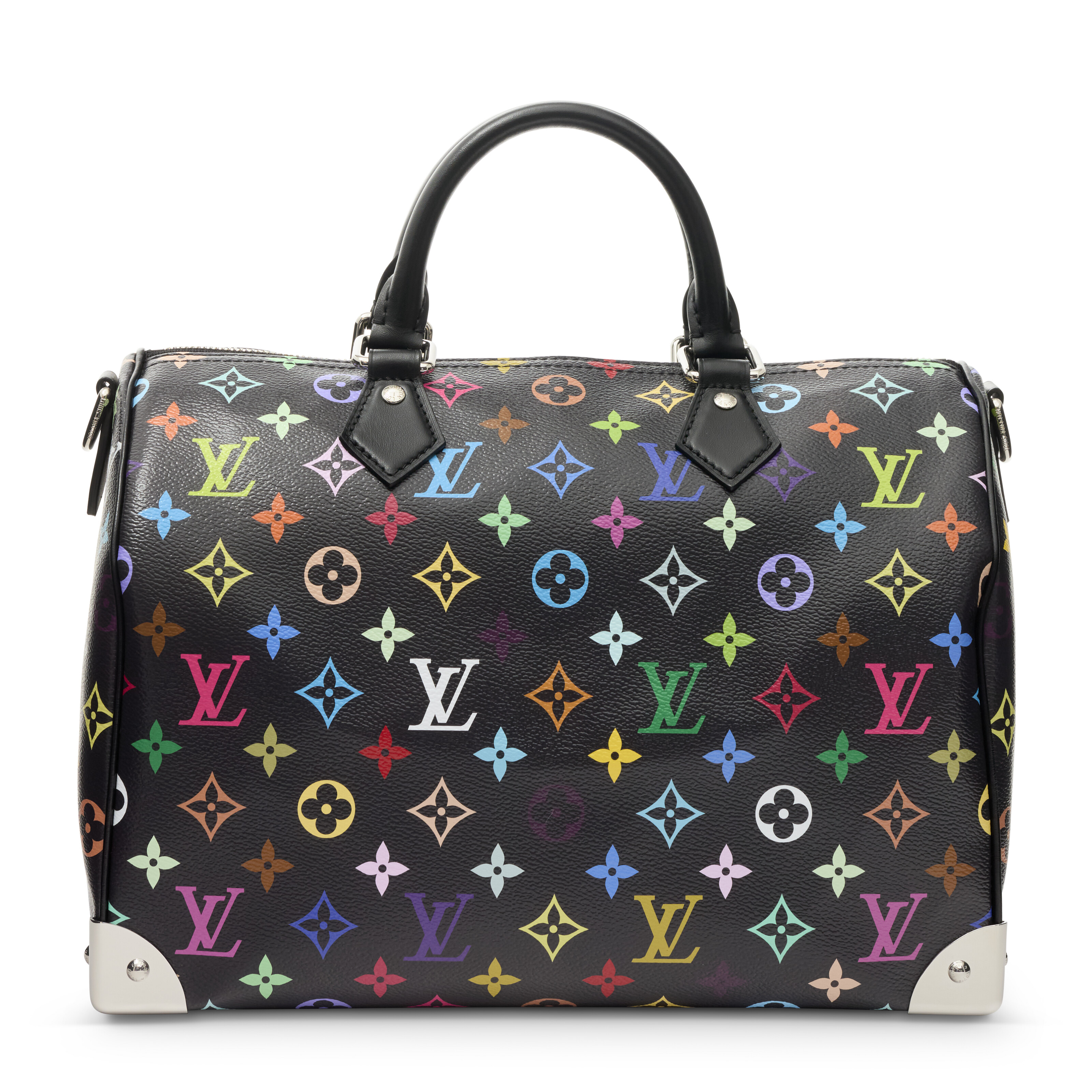 A LIMITED EDITION BLACK MONOGRAM MULTICOLORE CANVAS SPEEDY SOFT 30