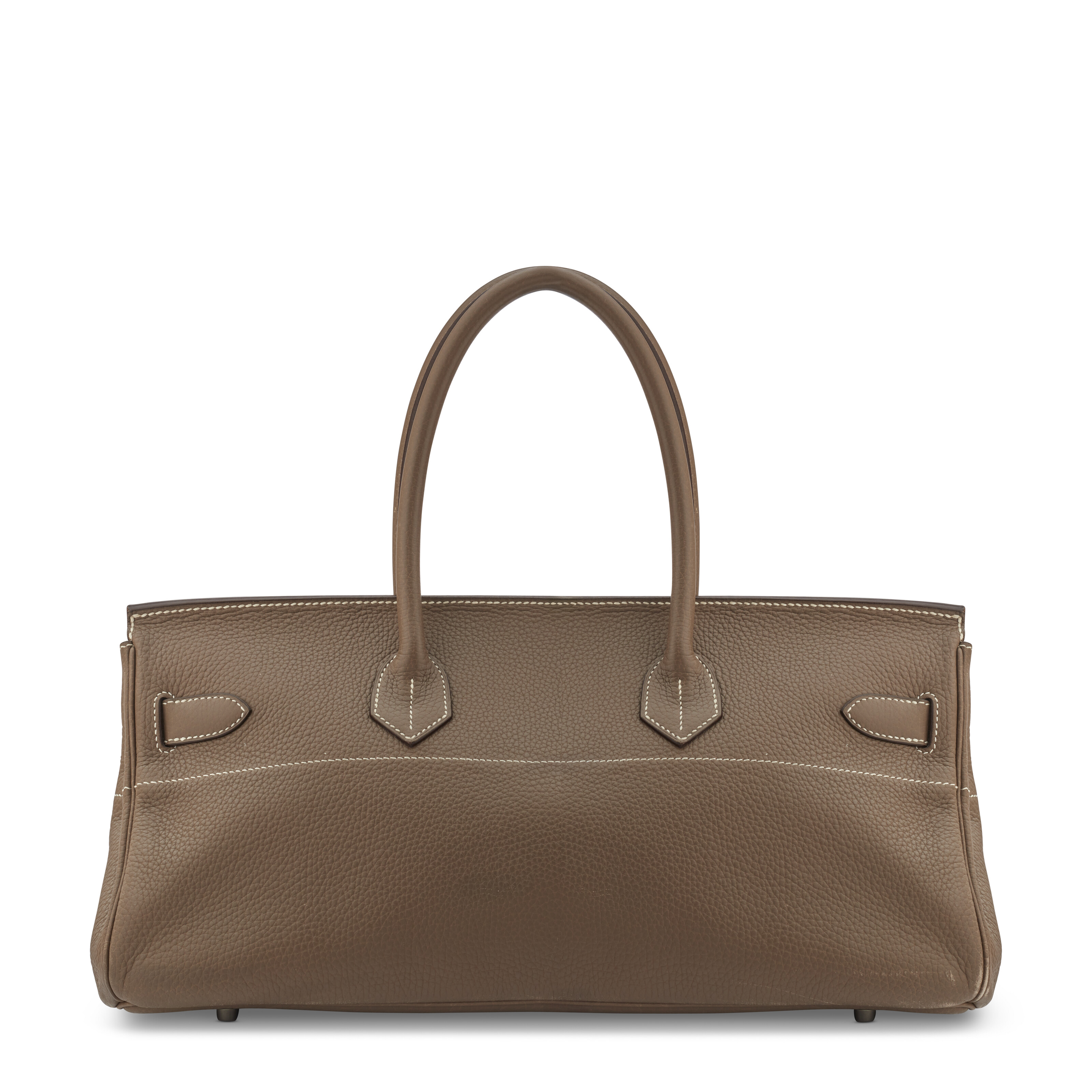 AN ÉTOUPE CLÉMENCE LEATHER JPG SHOULDER BIRKIN 42 WITH PALLADIUM