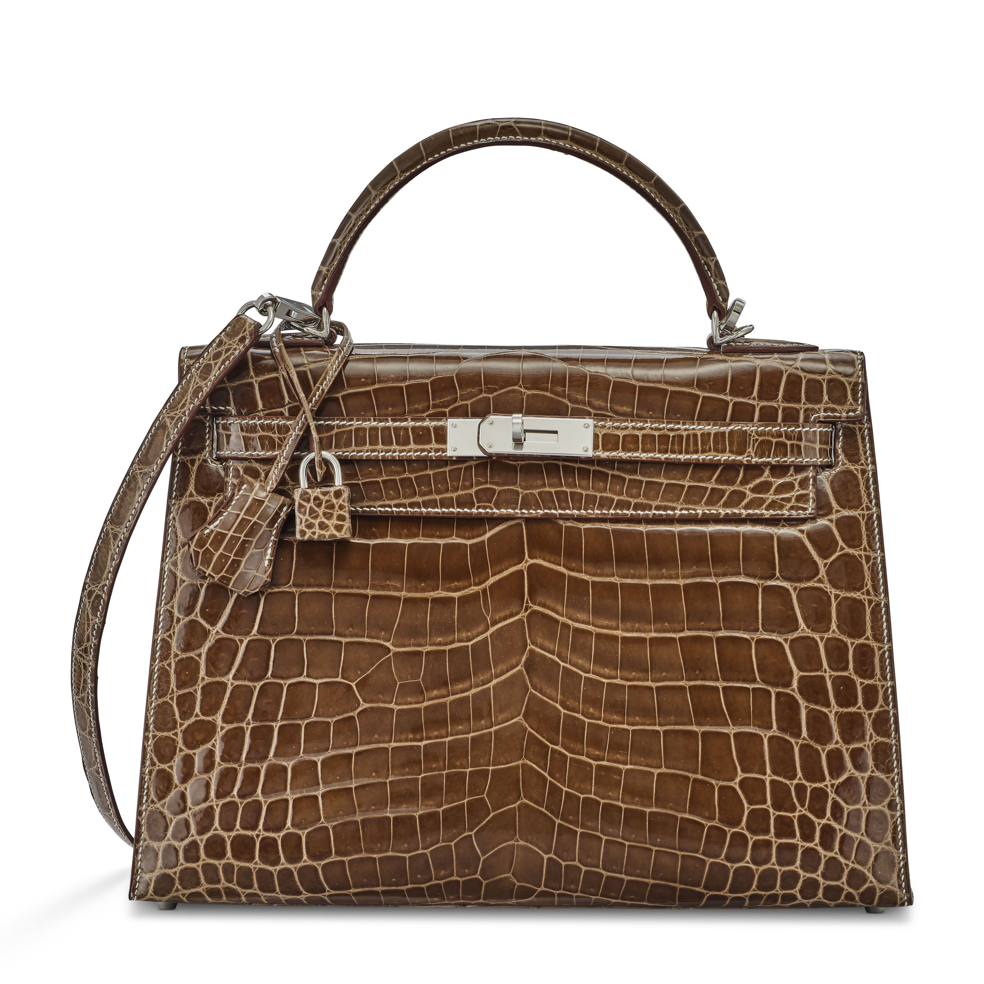 A LIMITED EDITION TABAC CAMEL SHINY NILOTICUS CROCODILE & TOGO