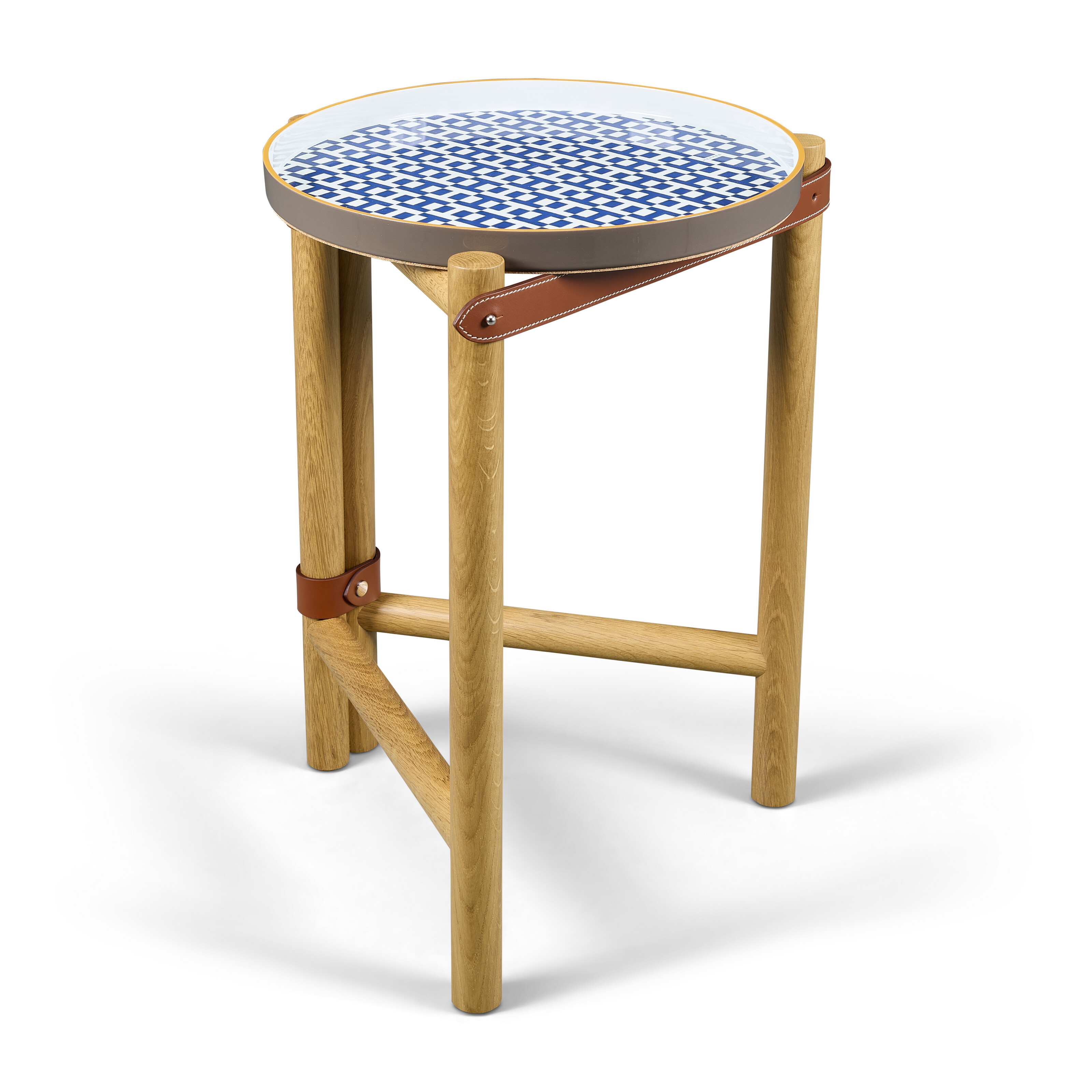 HERMES 2点おまとめ 【あひる】 A BLUE & YELLOW PORCELAINE, OAK & FAUVE LEATHER LES TROTTEUSES D