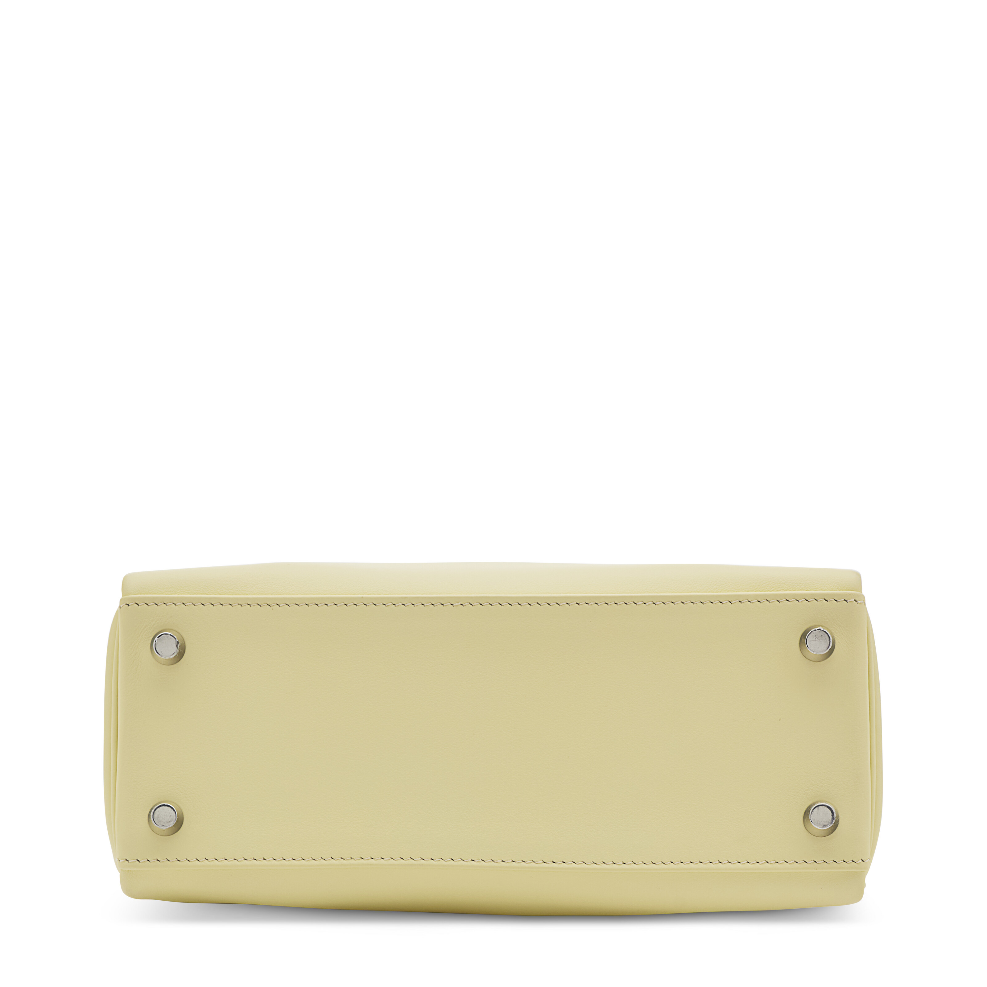 A JAUNE MILTON SWIFT LEATHER RETOURNÉ KELLY 25 WITH PALLADIUM