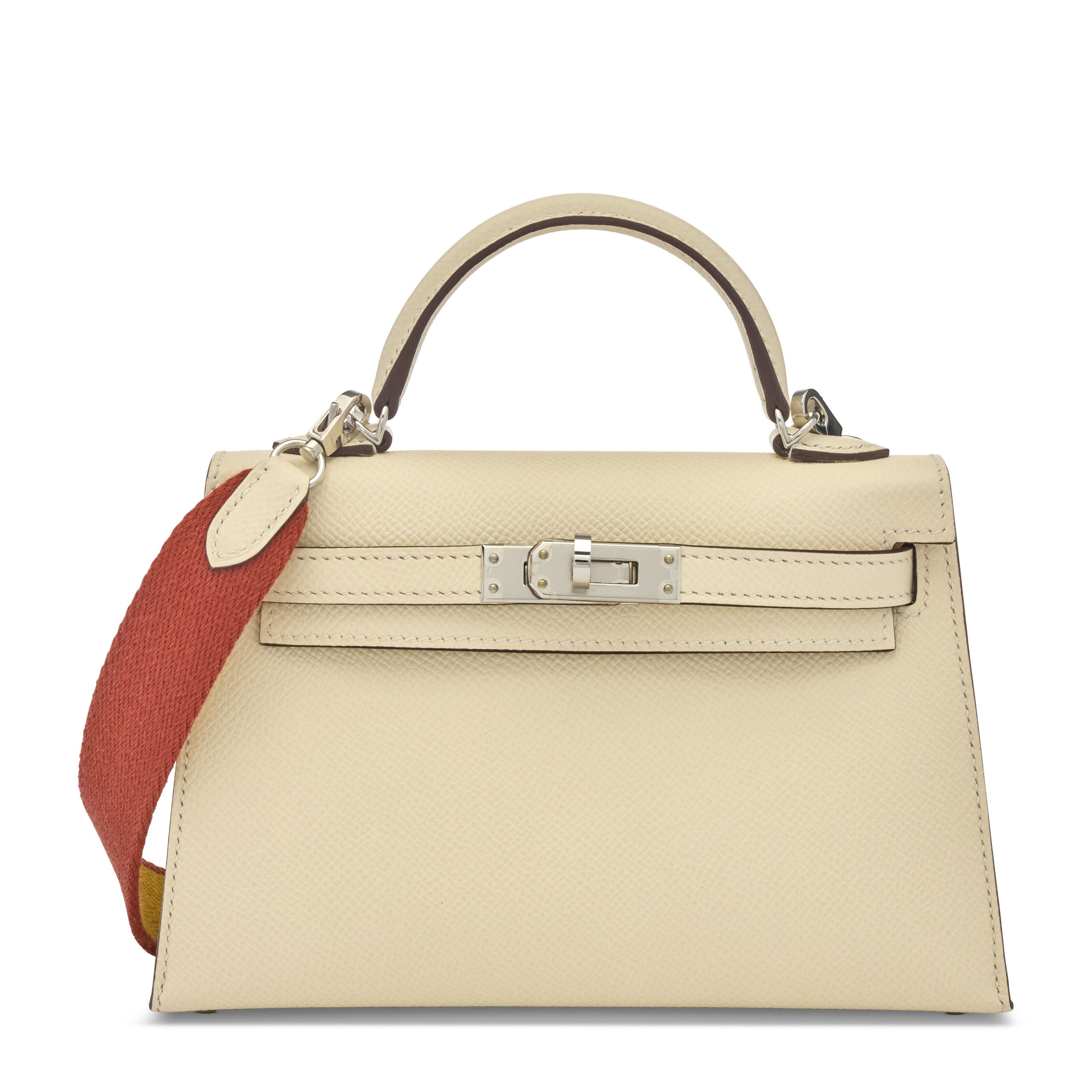 A JAUNE MILTON SWIFT LEATHER RETOURNÉ KELLY 25 WITH PALLADIUM