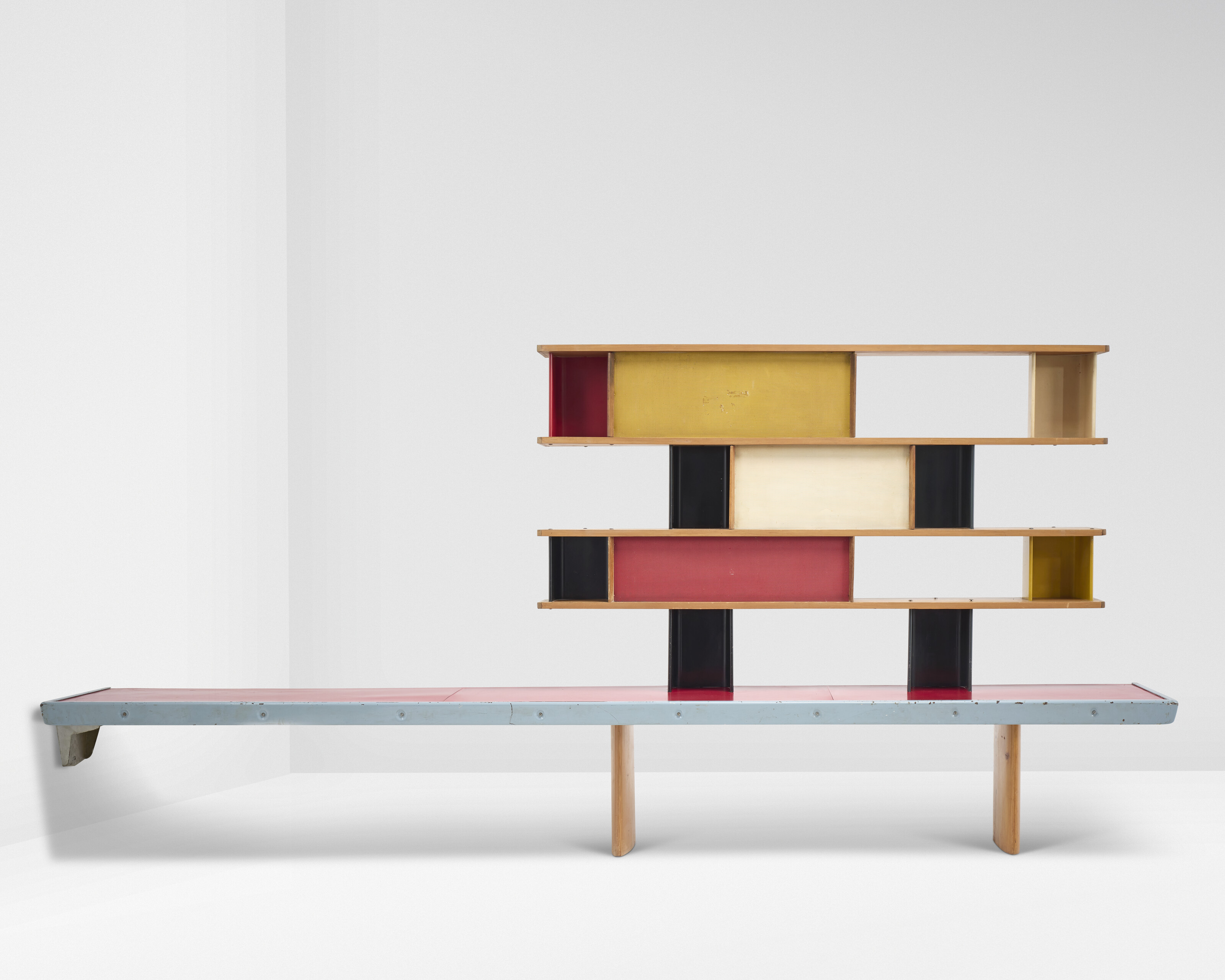 Charlotte Perriand, Tunisie bookshelf and bench, 1952, offered in Design, 1925-2025: la Modernite en Heritage on 26 November 2025 at Christie's in Paris