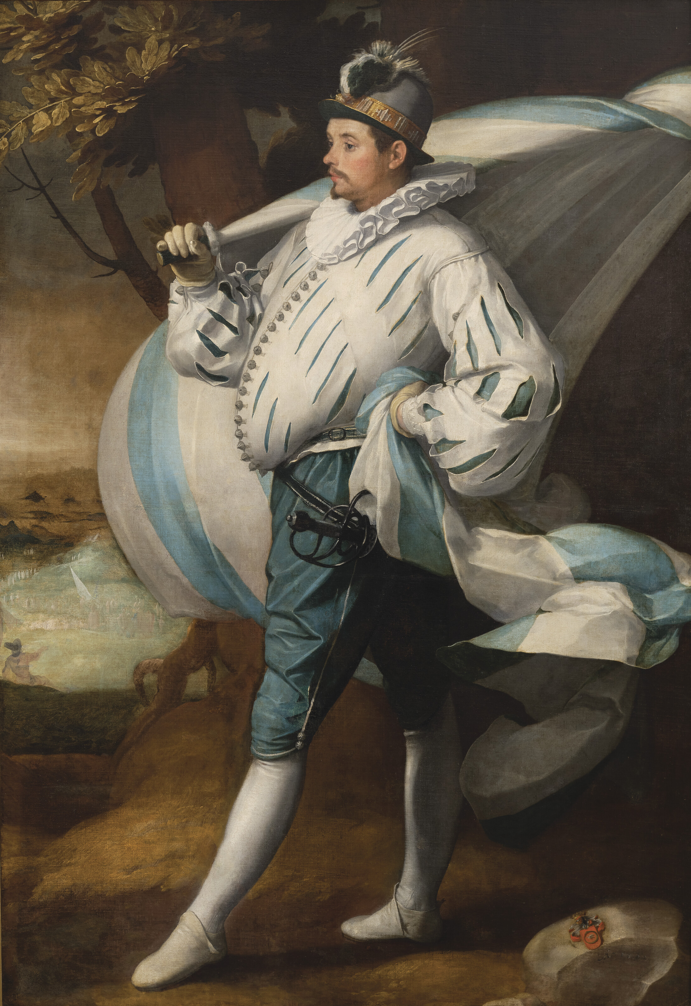 Cornelis Cornelisz. van Haarlem, A standard-bearer of the Haarlem Civic Guard, possibly Cornelis Jacobsz. Schout, 1592, offered in Maitres Anciens: Peintures - Sculptures on 11 June 2025 at Christie's in Paris