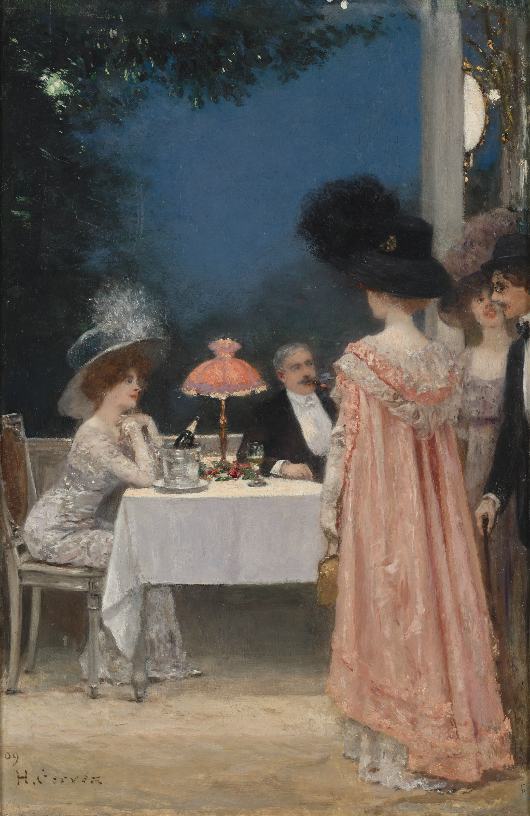 HENRI GERVEX (PARIS 1852-1929), Dîner au Pavillon d'Armenonville