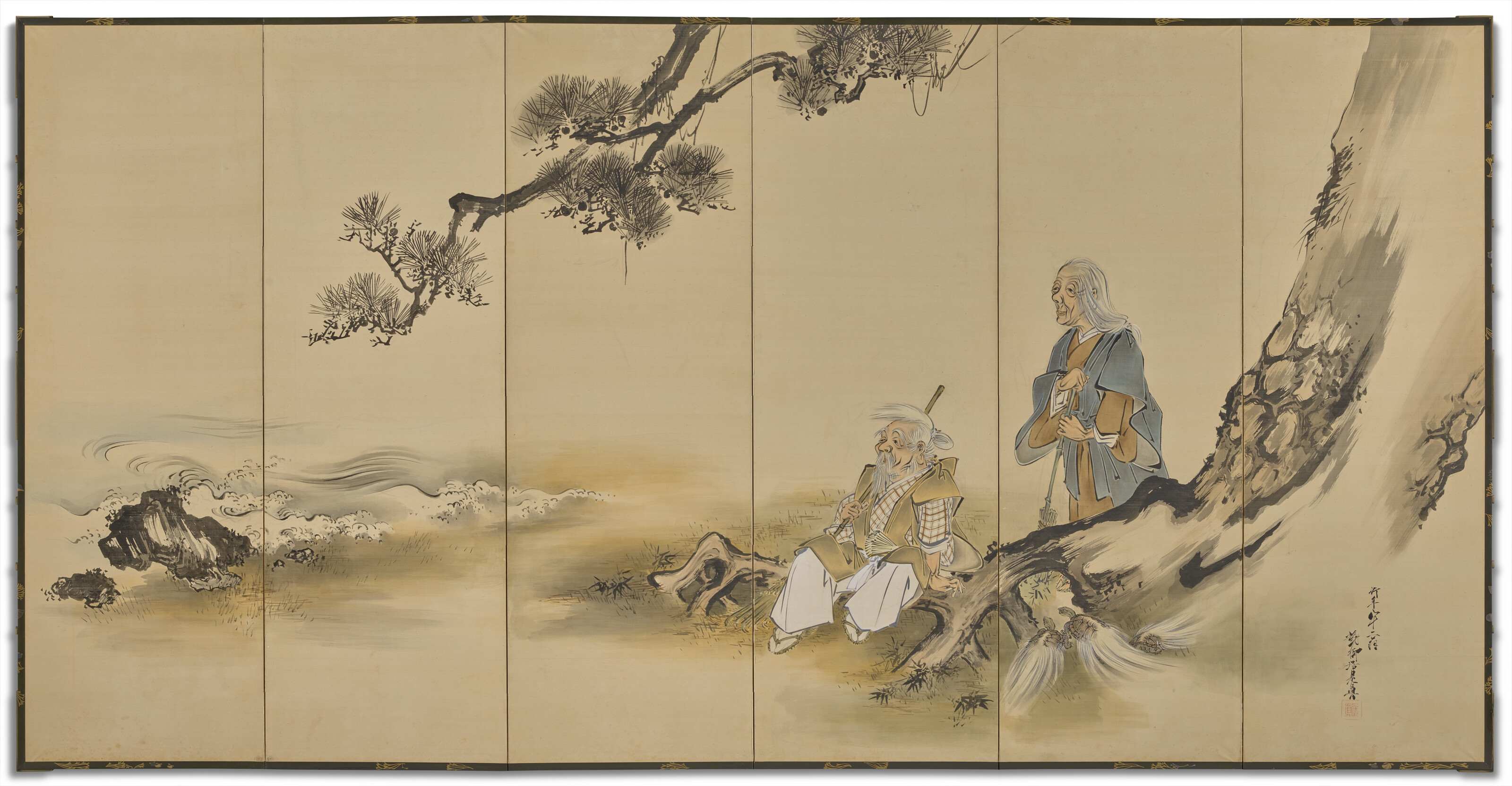 SHIBATA ZESHIN (1807-1891), Scènes de la pièce de noh takasago