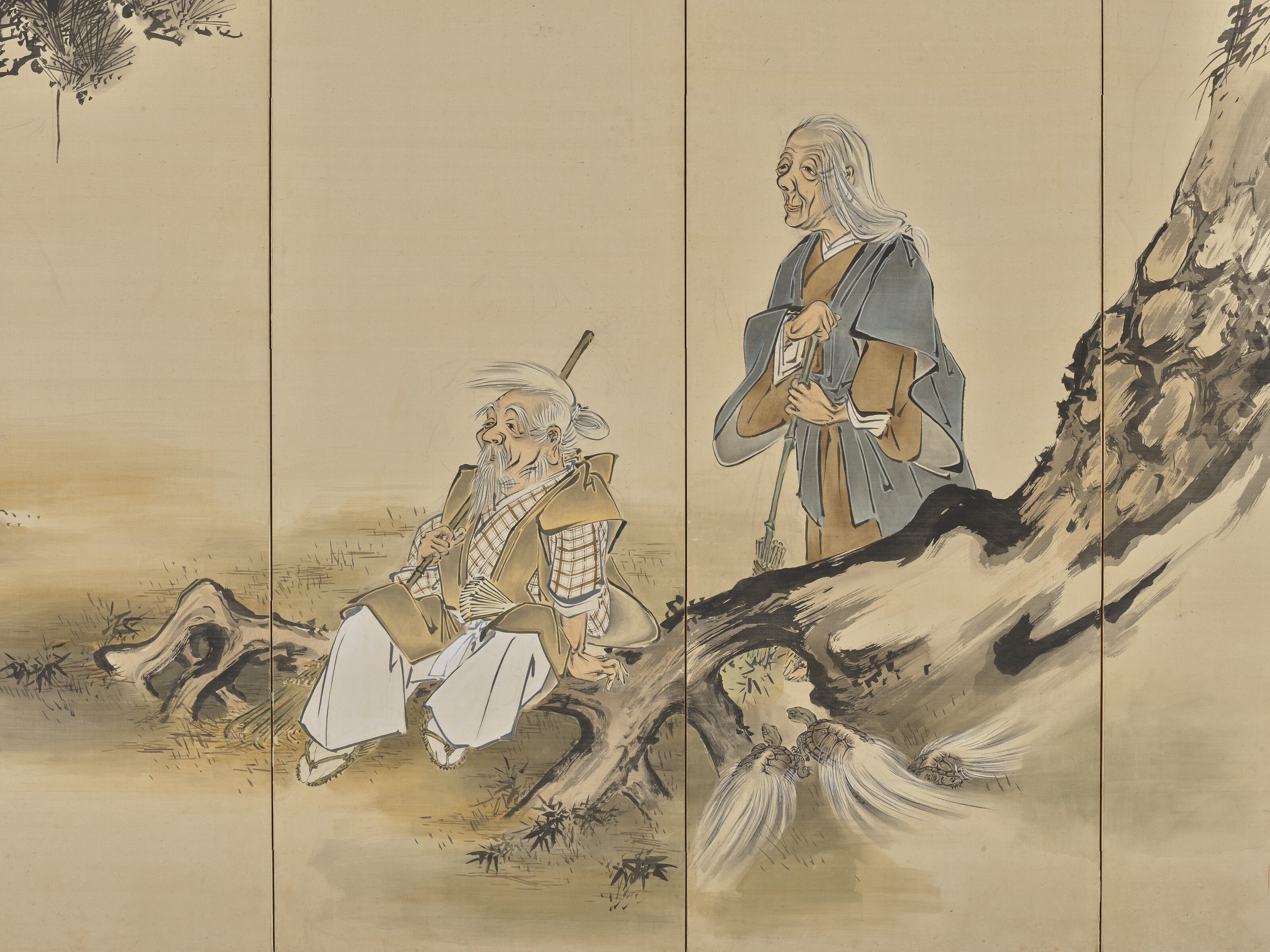 SHIBATA ZESHIN (1807-1891), Scènes de la pièce de noh takasago