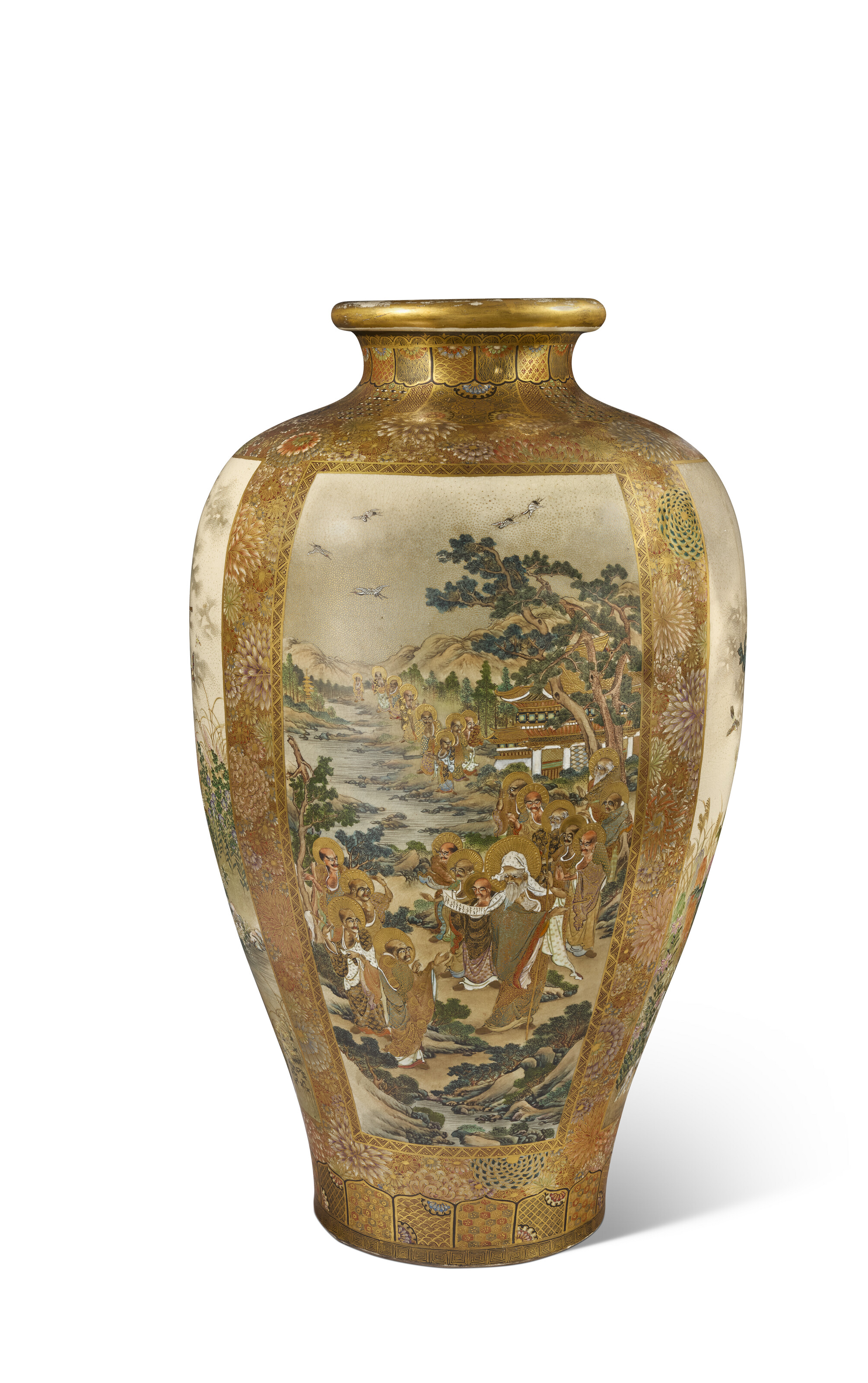 日本明治時期十九世紀末薩摩燒人物圖大花瓶, JAPON, ÉPOQUE MEIJI, FIN