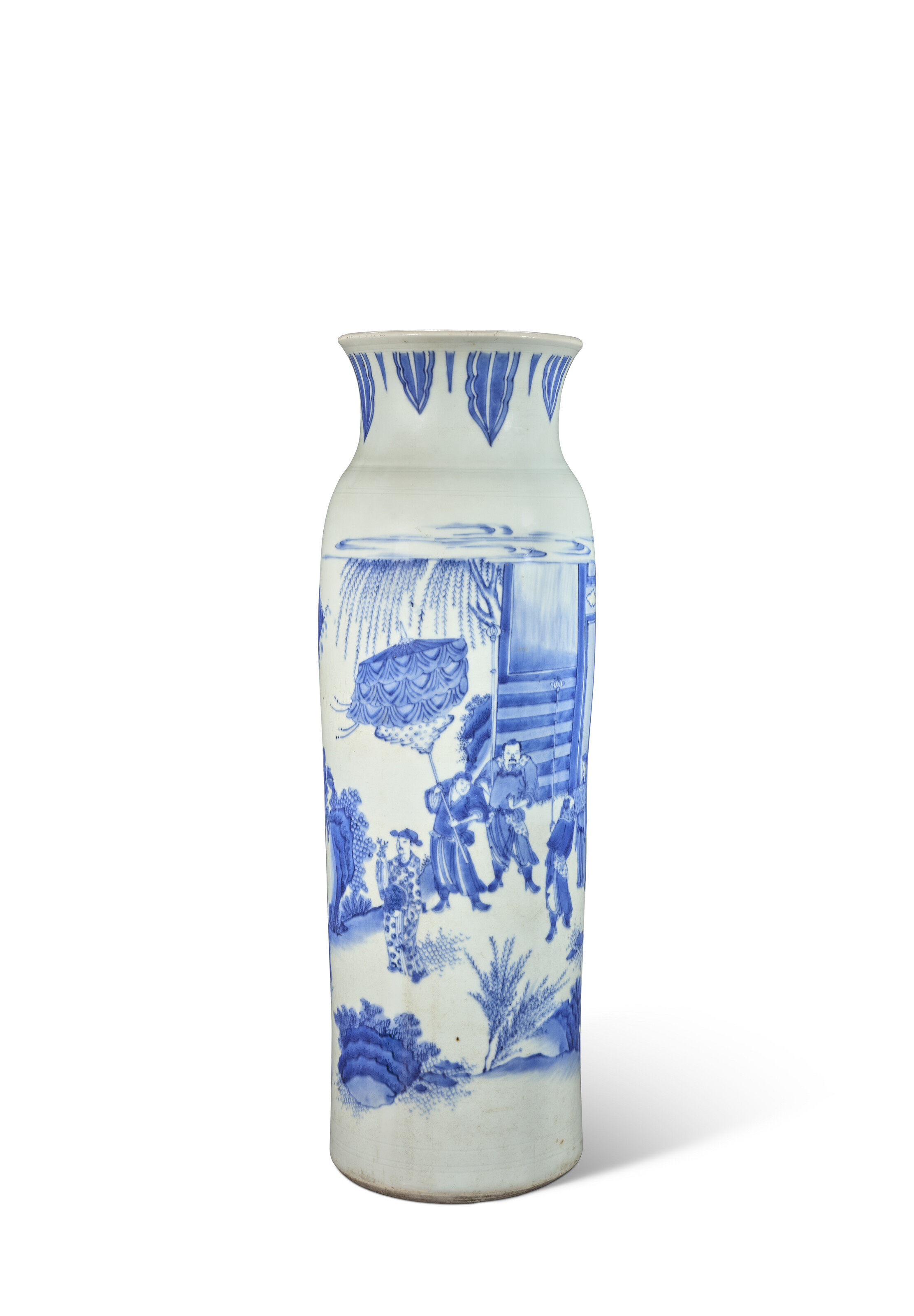 A blue-and-white Figural rouleau vase. China, Ming dynasty, Chongzhen period (1628-1644), offered in Art d’Asie on 10 June 2025 at Christie's in Paris