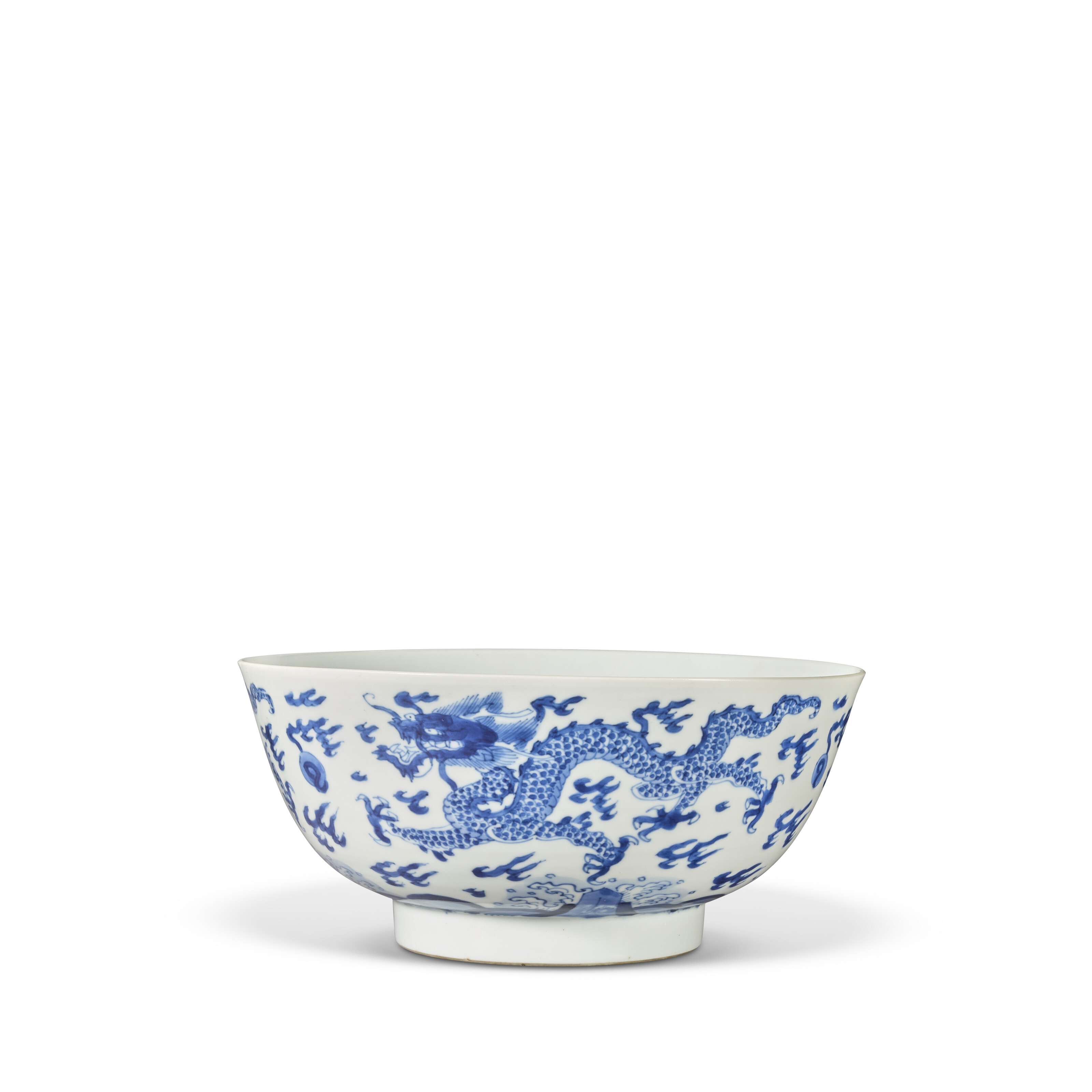 A blue-and-white Dragon bowl. China, Qing dynasty, 18th-19th century, apocryphal Chenghua mark, offered in Art of Asia, until 13 June 2025 at Christie's Online
