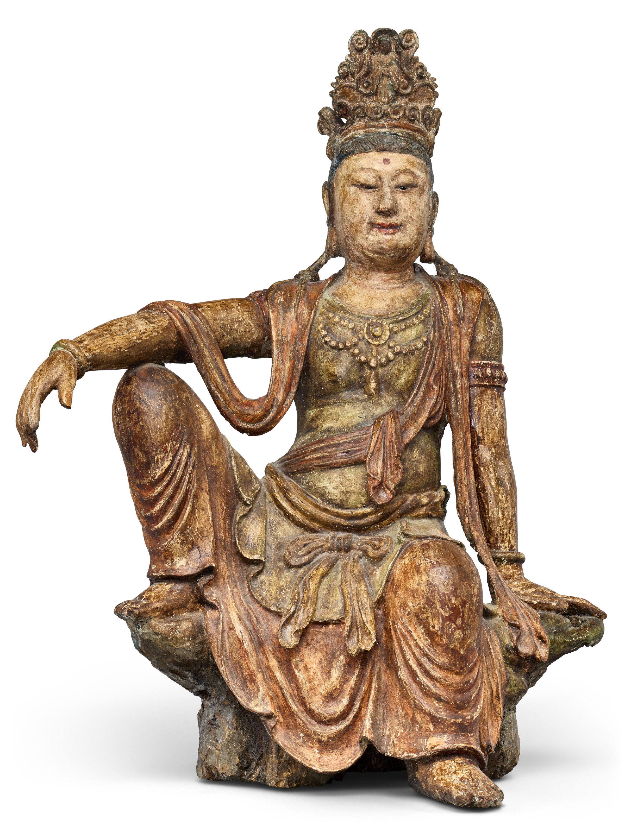 A large polychrome wood figure of Guanyin, China, Ming dynasty, 15th-17th century, offered in Art d’Asie on 10 December 2025 at Christie's in Paris