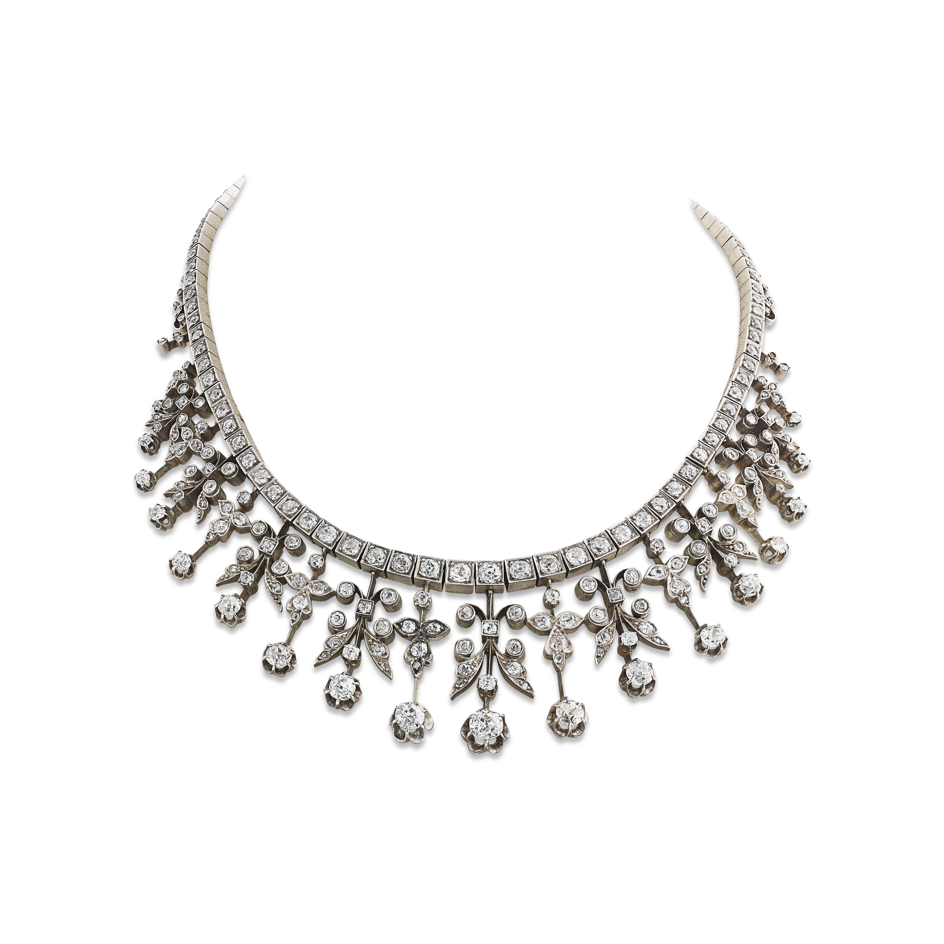 COLLIER DIAMANTS FIN DU XIXe SIÈCLE