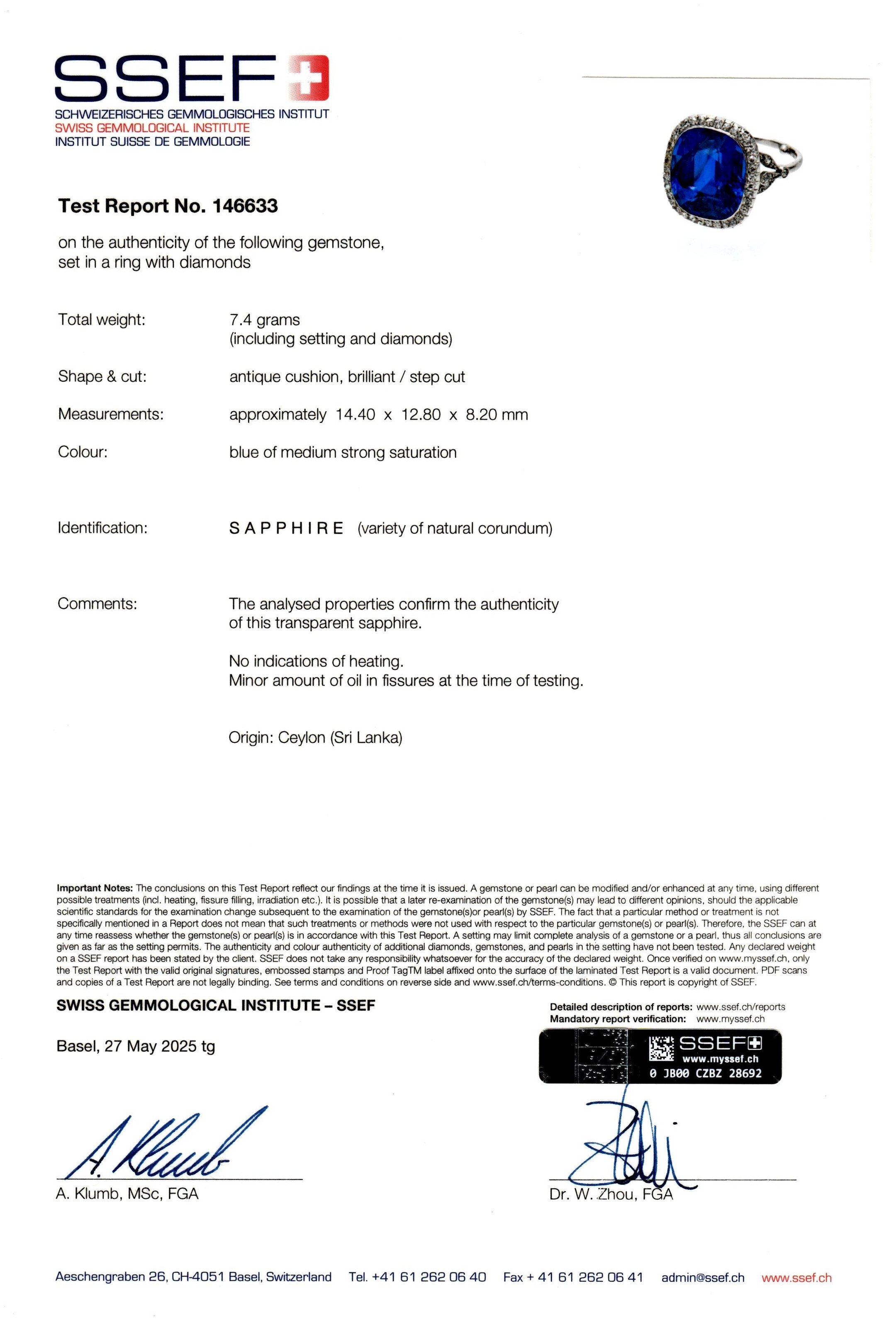 BAGUE SAPHIR ET DIAMANTS image 6