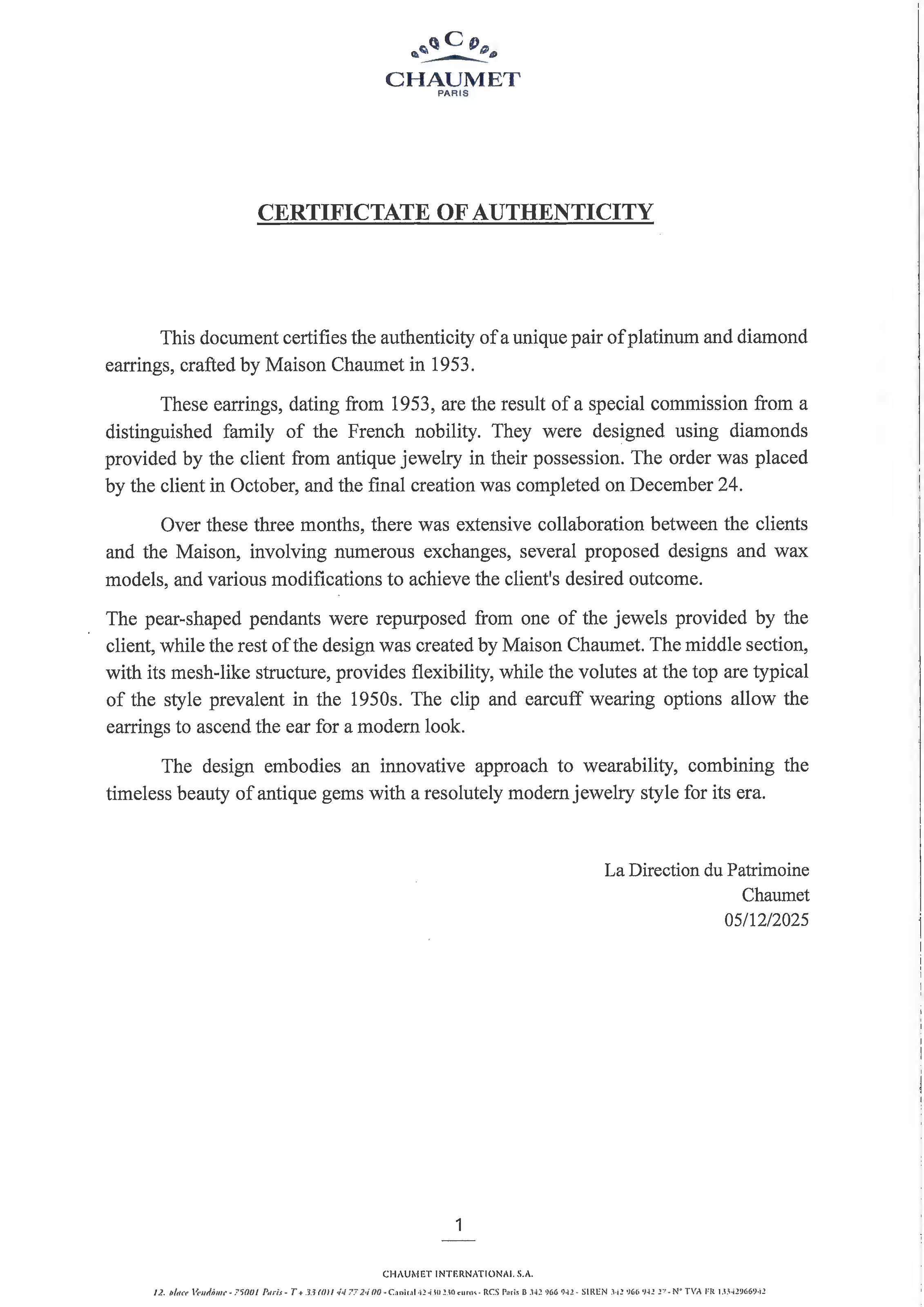 CHAUMET PAIRE DE BOUCLES D’OREILLES DIAMANTS image 6