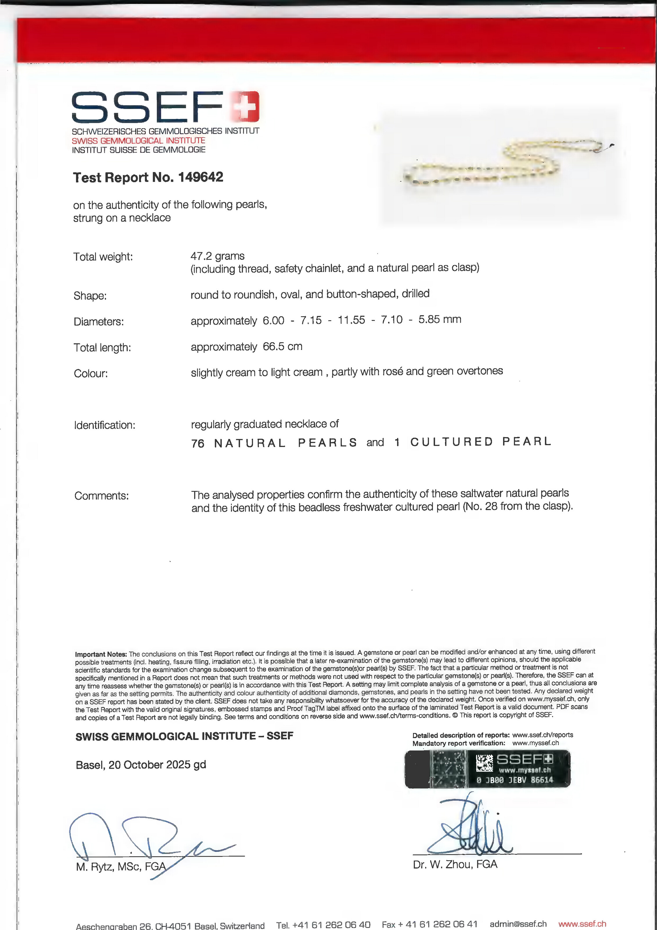 CHAUMET COLLIER PERLES FINES ET PERLE DE CULTURE image 6