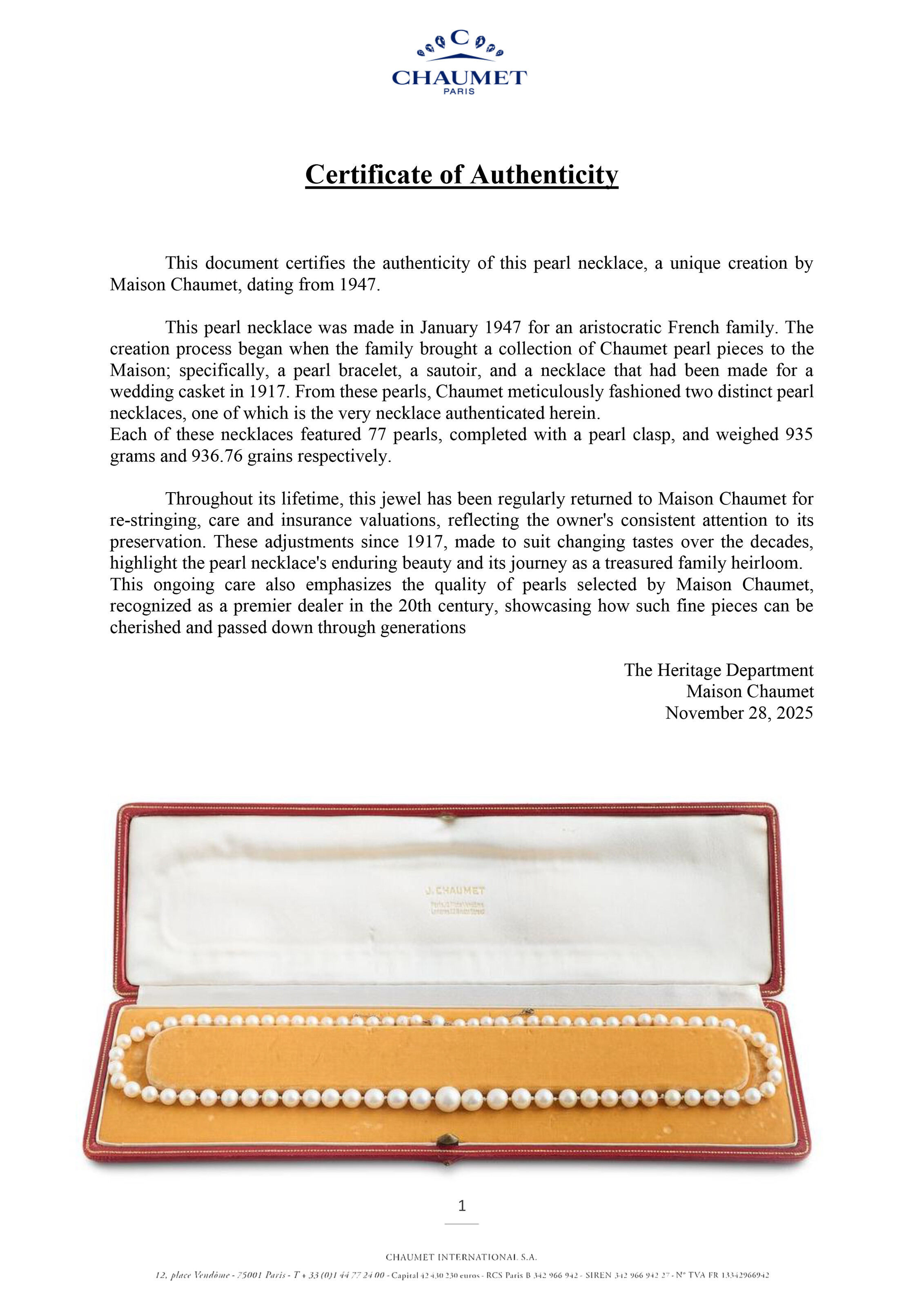 CHAUMET COLLIER PERLES FINES ET PERLE DE CULTURE image 7