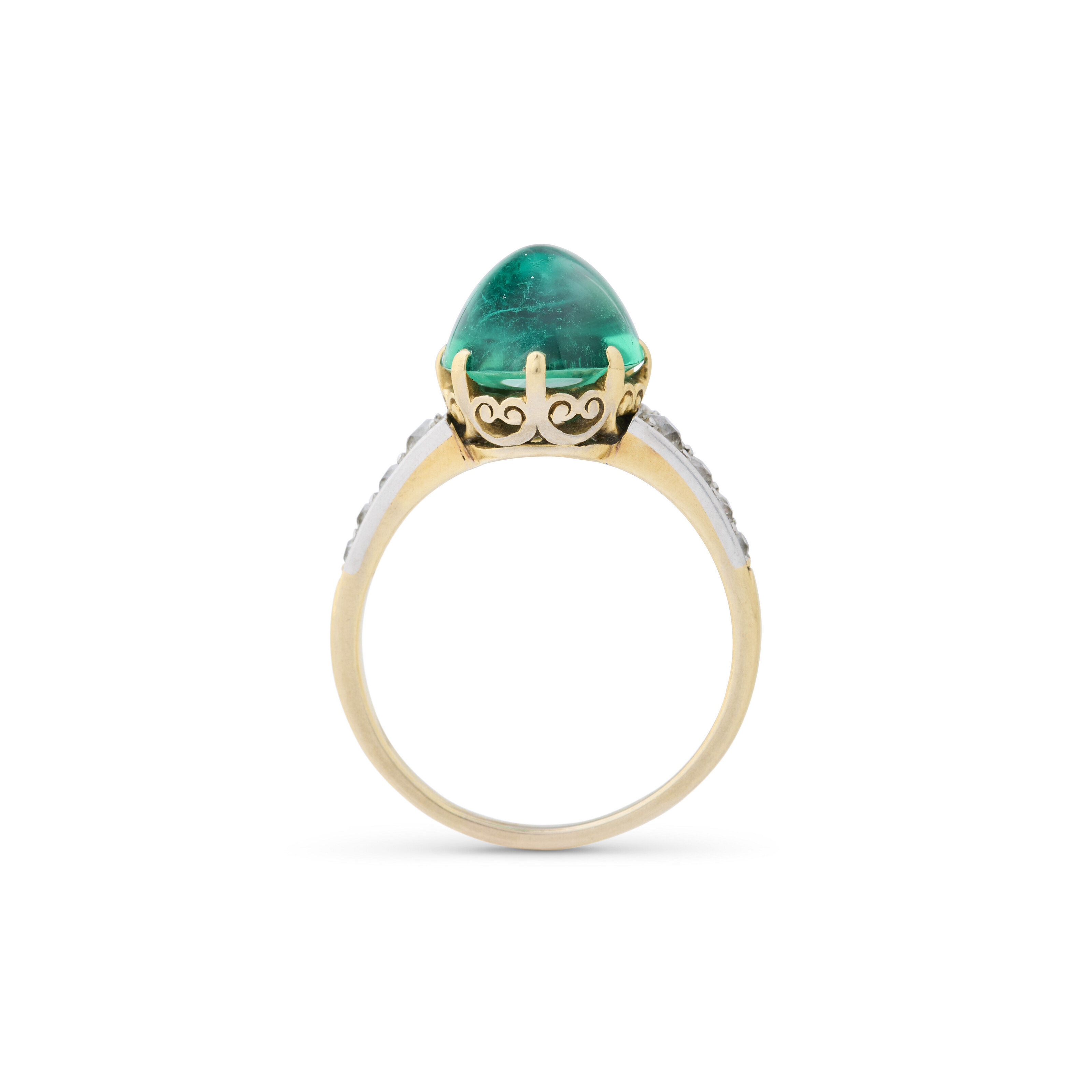 BAGUE ÉMERAUDE ET DIAMANTS image 3